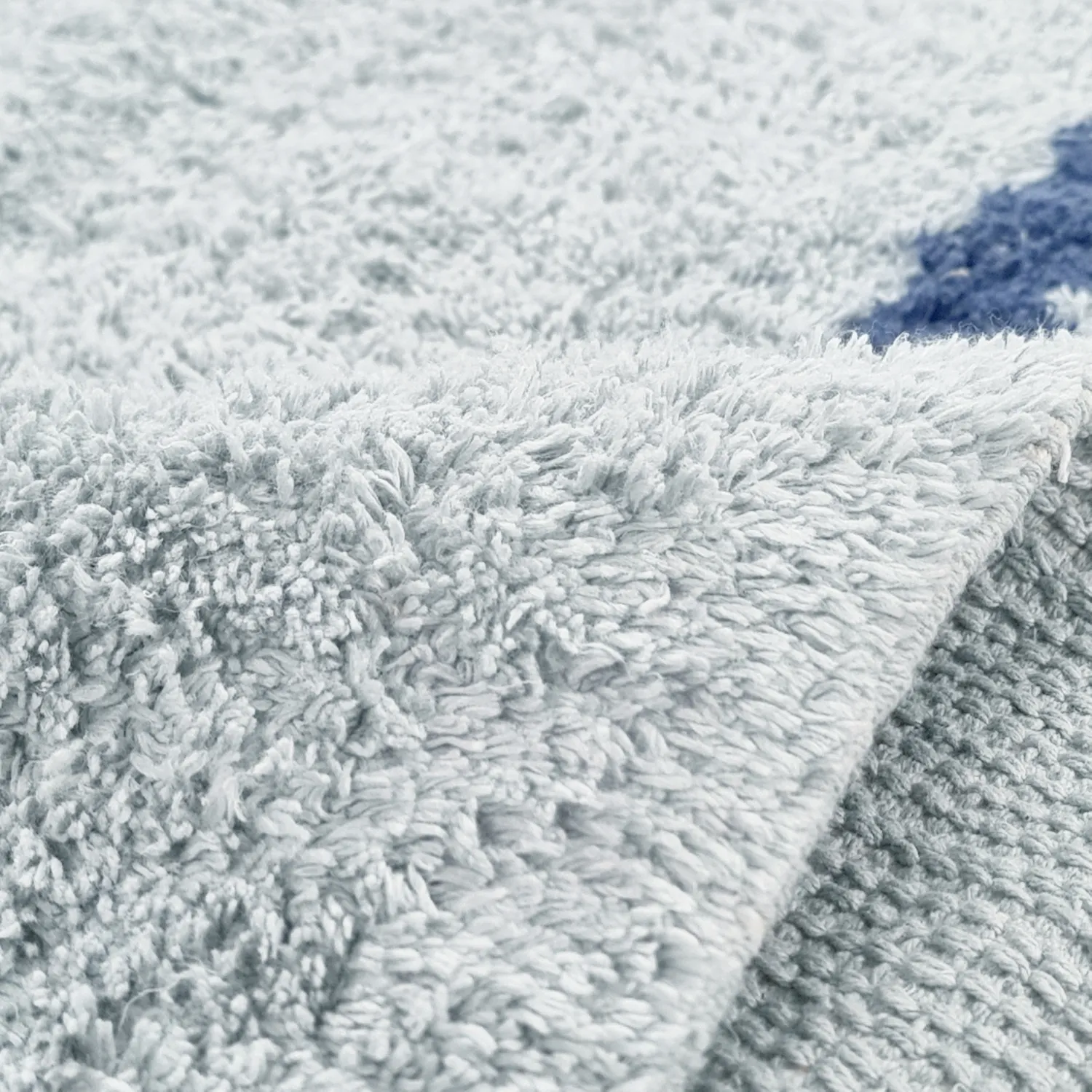 Shaggy szőnyeg - Leora Natural Cotton Shaggy (szürke/kék)