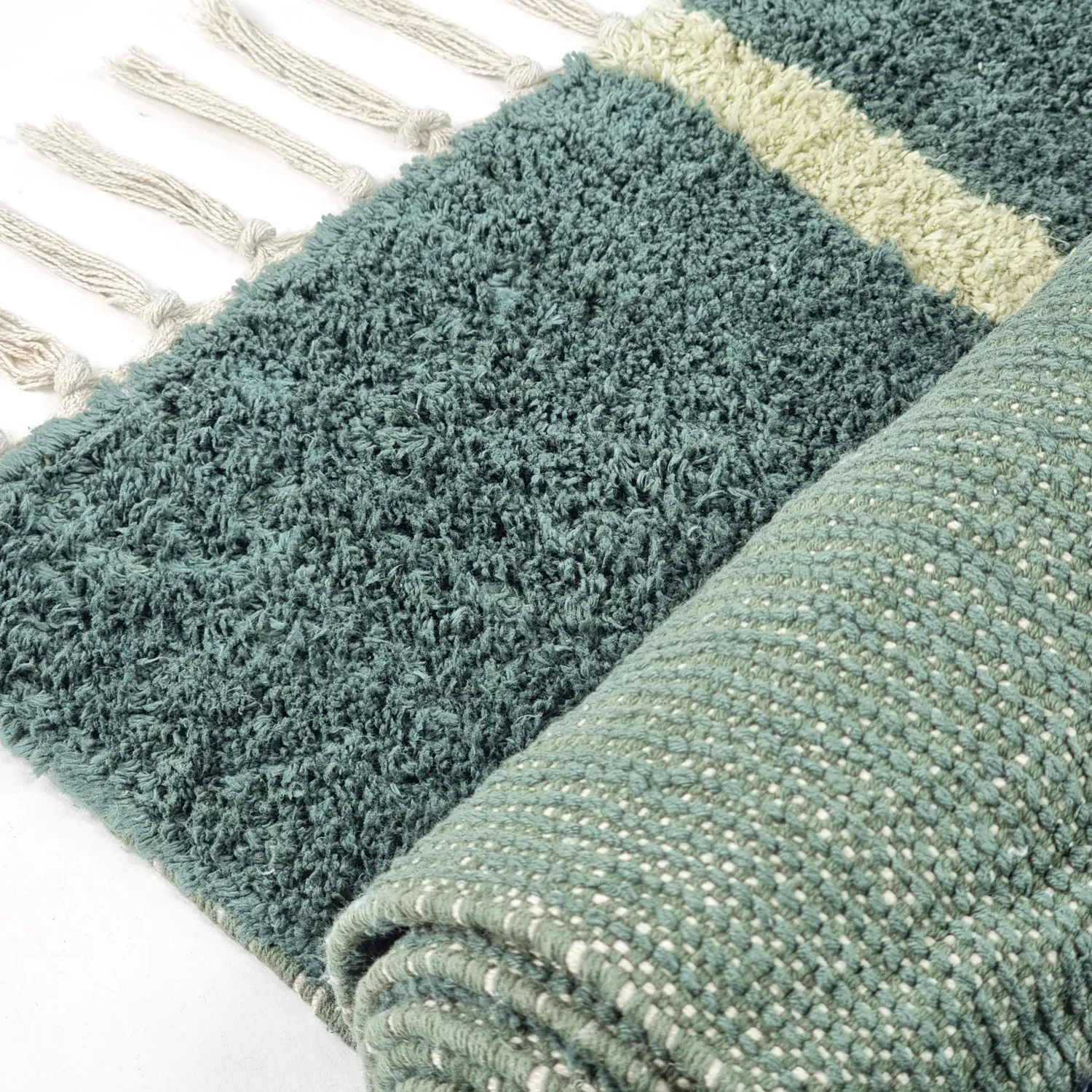 Shaggy szőnyeg - Leora Natural Cotton Shaggy (zöld)