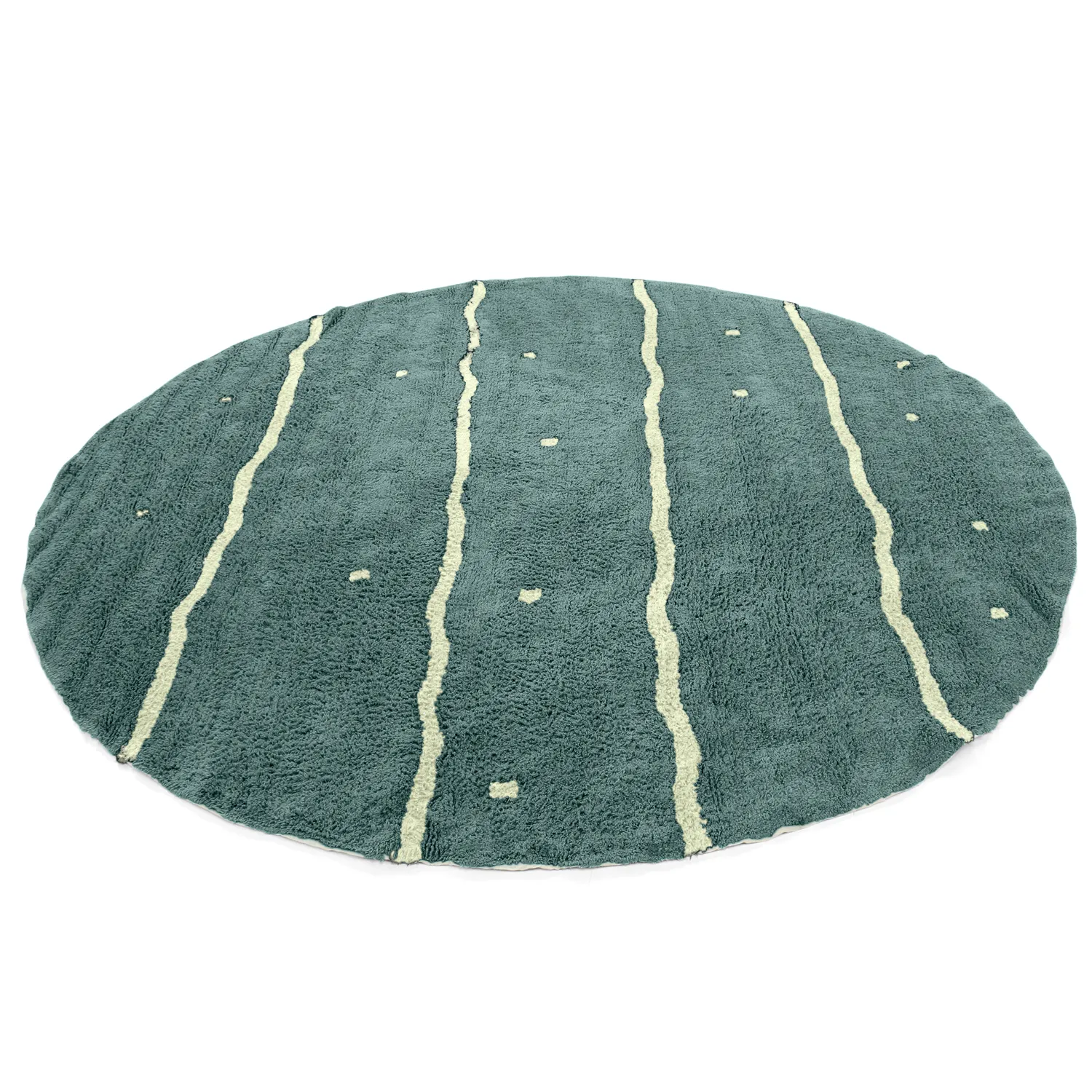 Kerek szőnyeg - Leora Natural Cotton Shaggy (zöld)