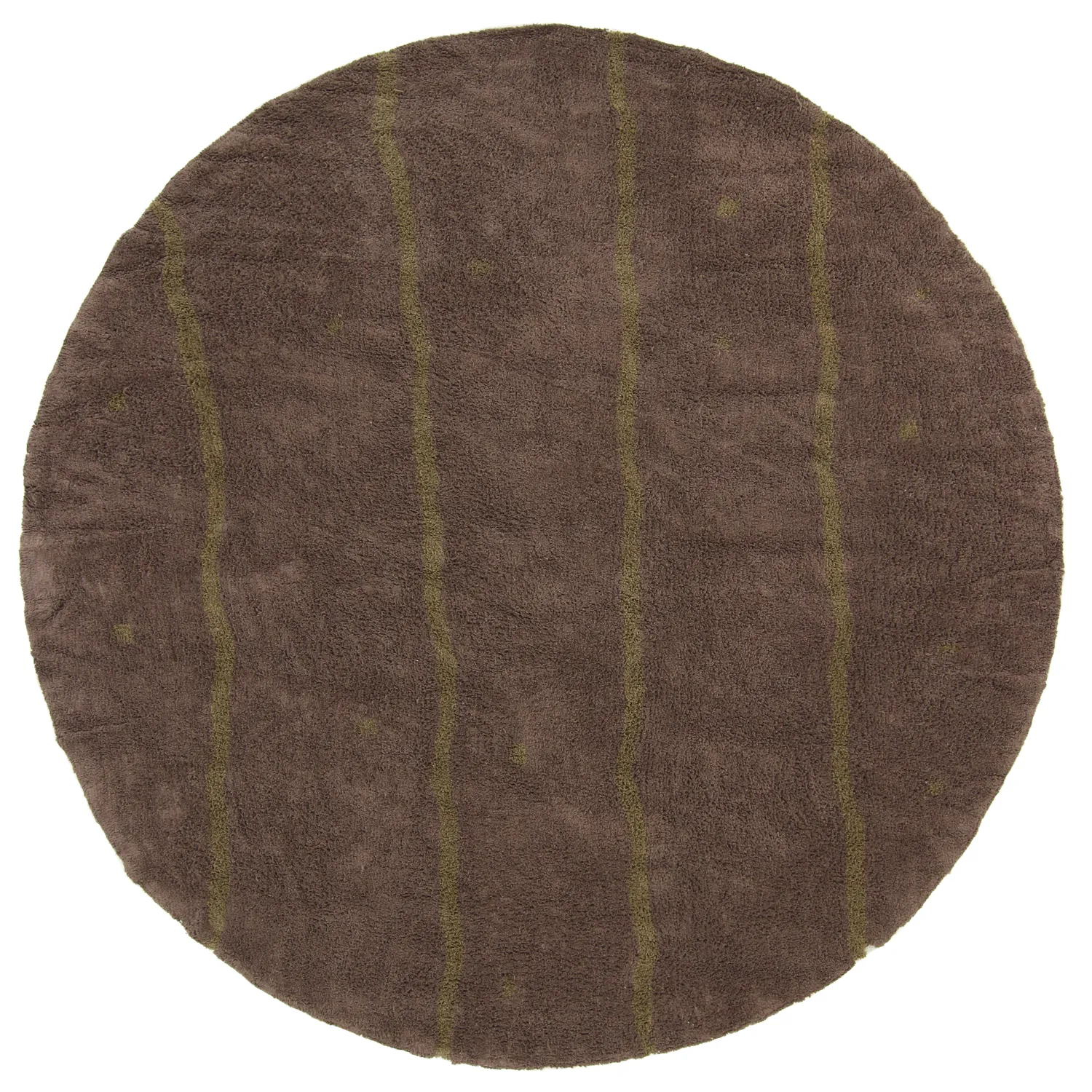 Kerek szőnyeg - Leora Natural Cotton Shaggy (barna/olíva)