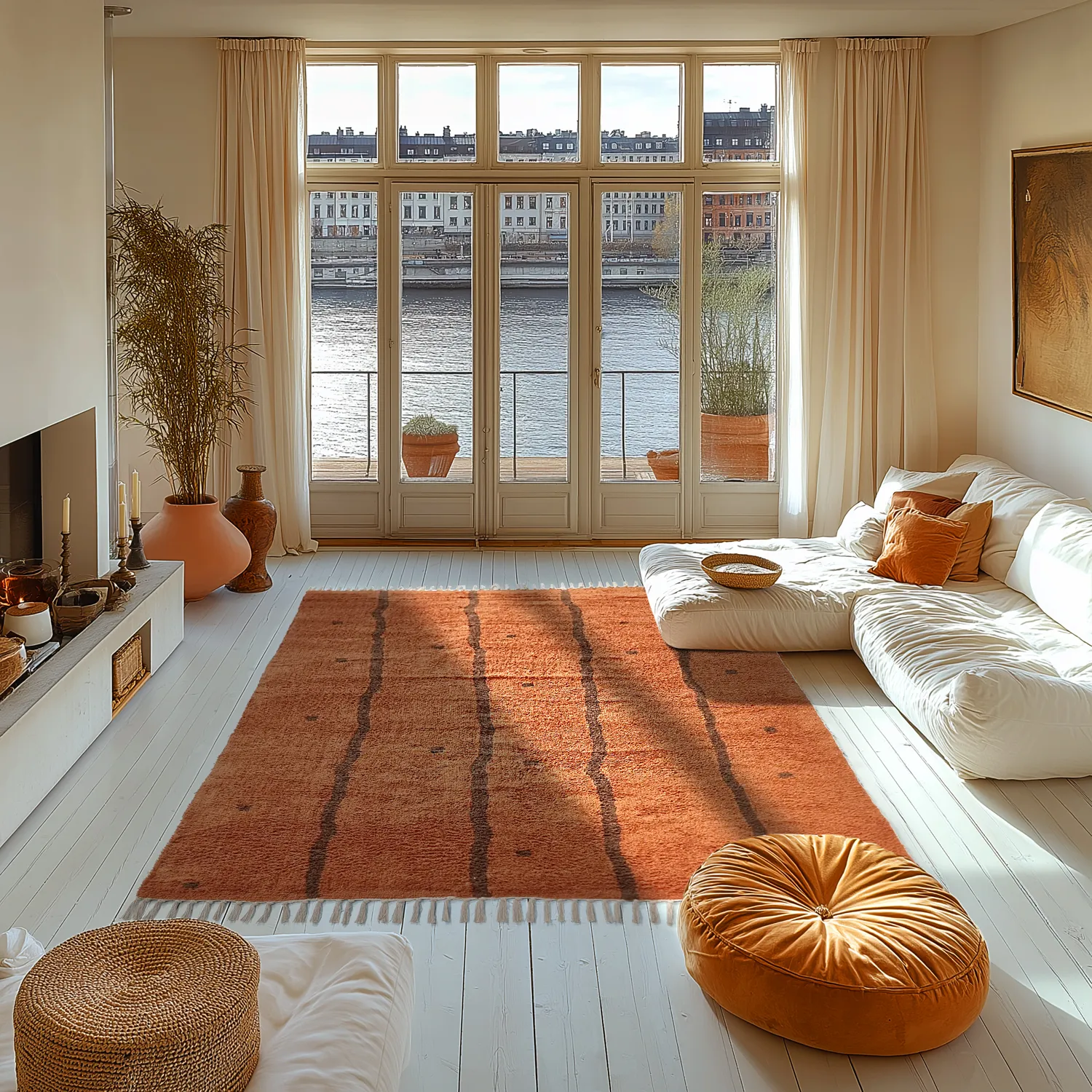 Shaggy szőnyeg - Leora Natural Cotton Shaggy (narancs/barna)