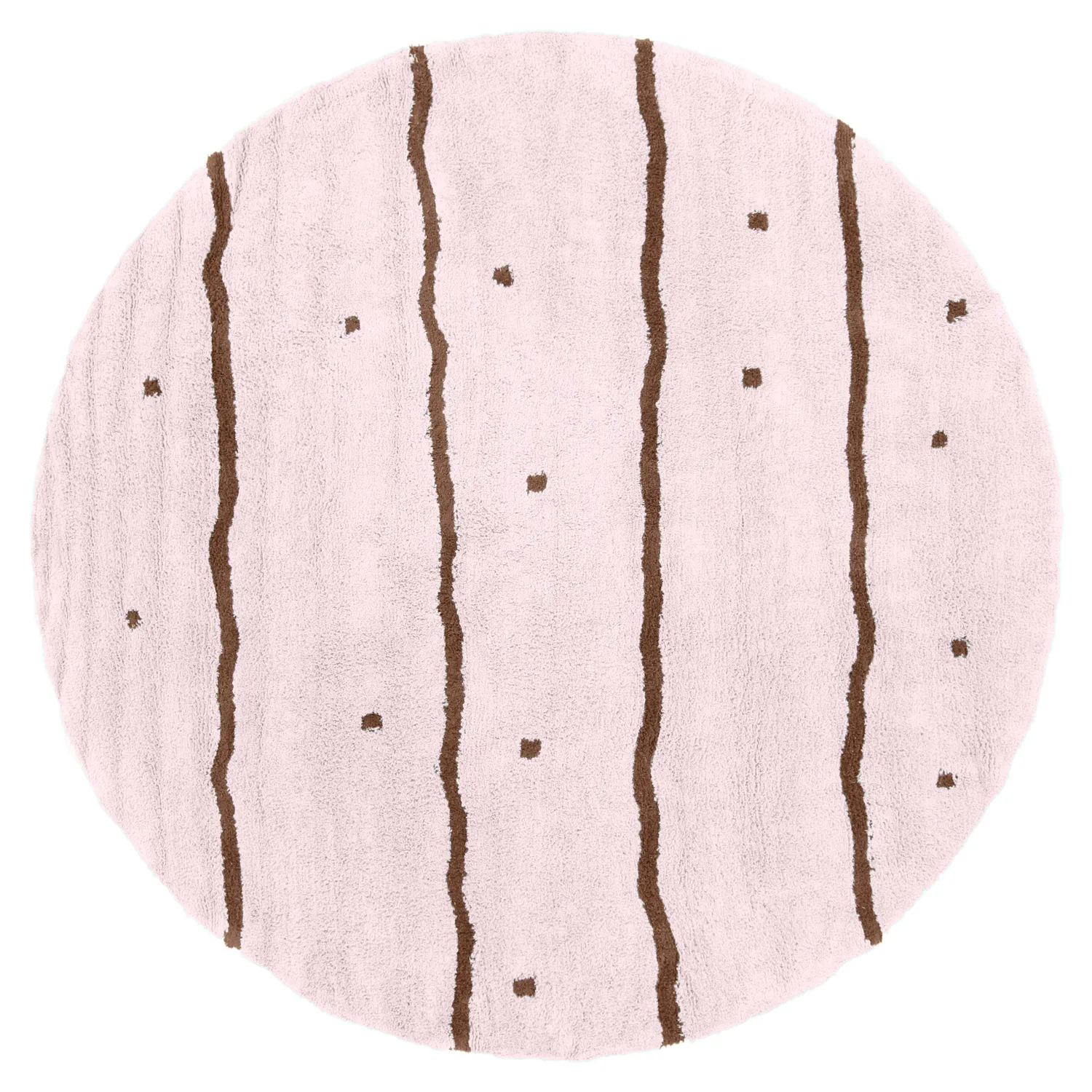 Kerek szőnyeg - Leora Natural Cotton Shaggy (rózsaszín/barna)