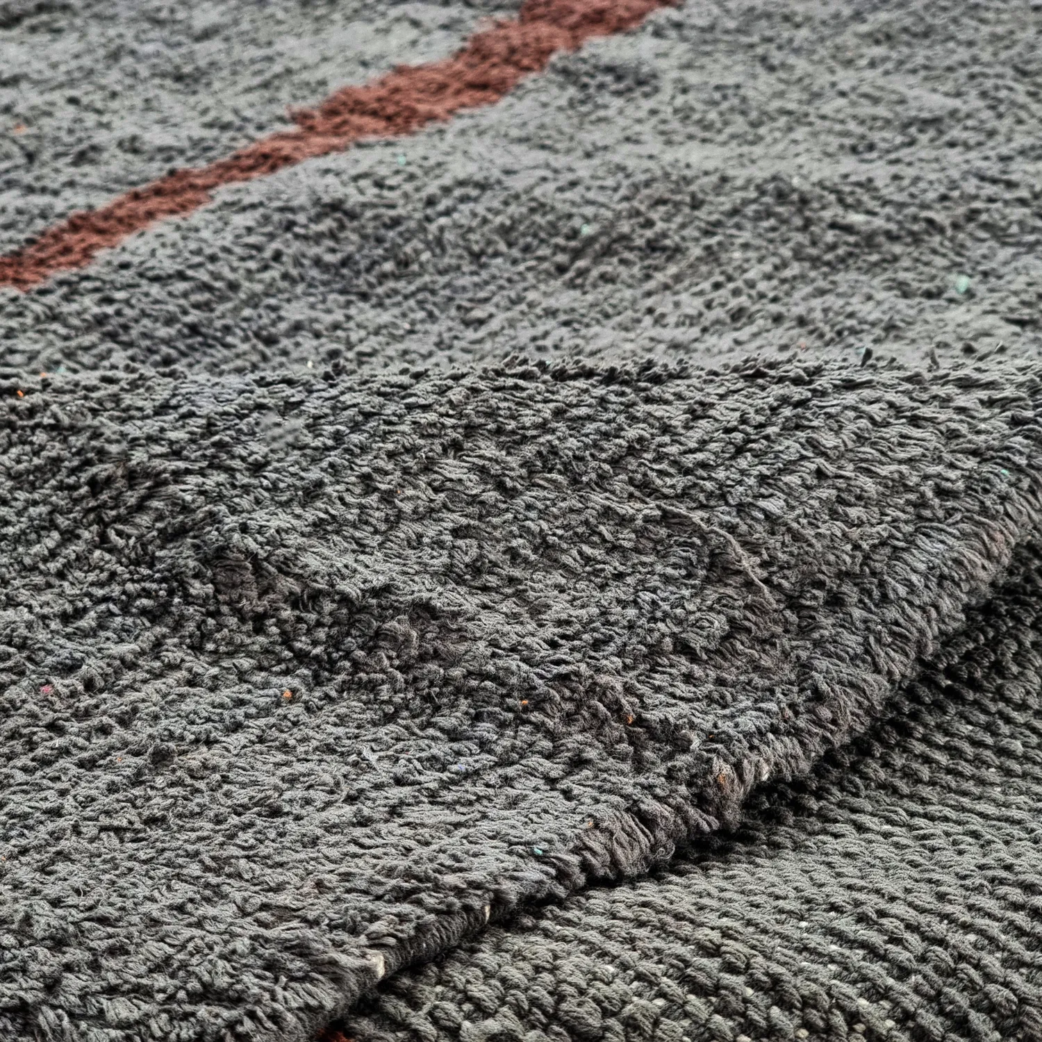 Kerek szőnyeg - Leora Natural Cotton Shaggy (fekete/barna)