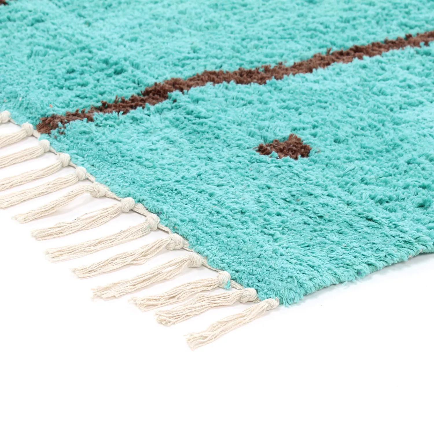 Shaggy szőnyeg - Leora Natural Cotton Shaggy (türkiz/barna)