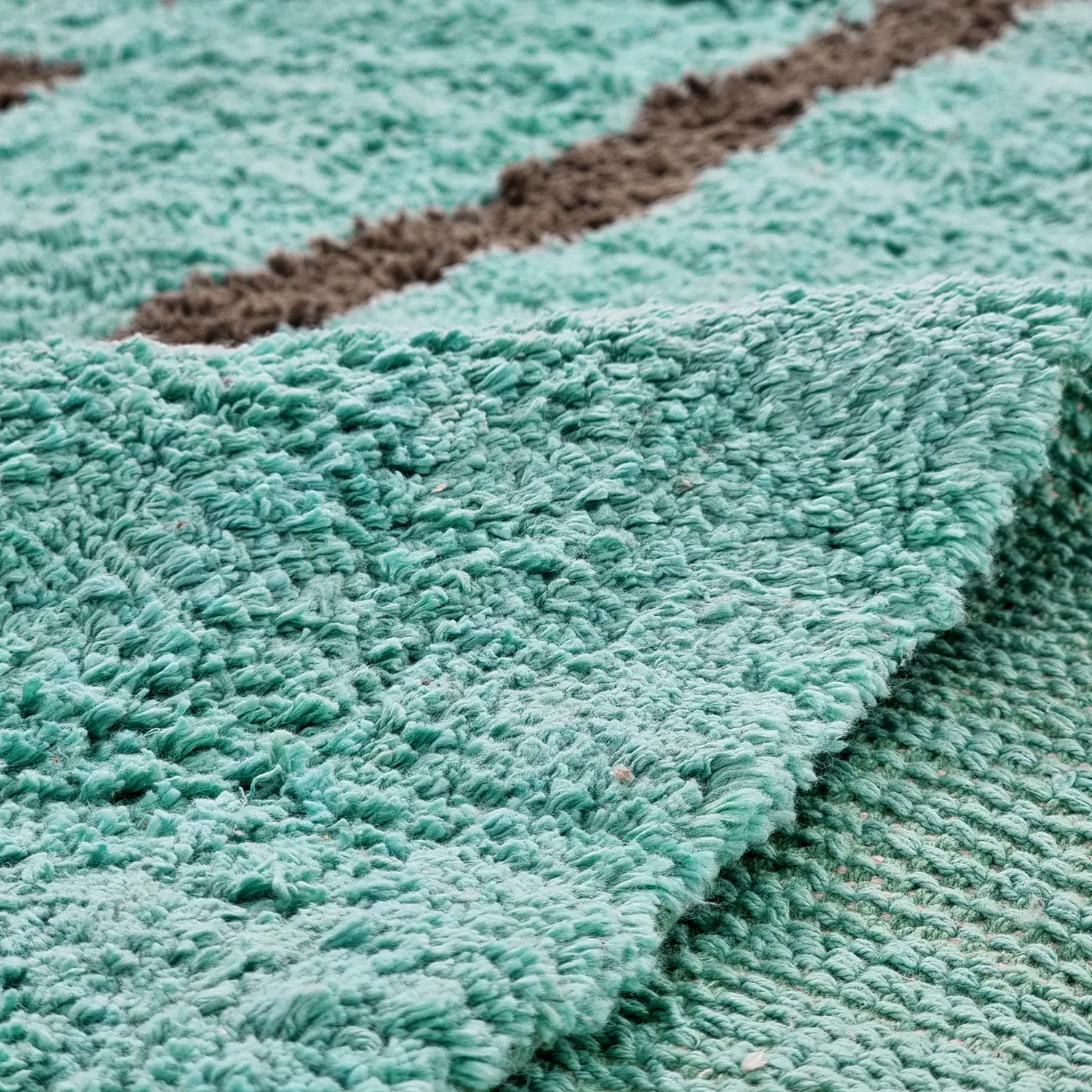 Shaggy szőnyeg - Leora Natural Cotton Shaggy (türkiz/barna)