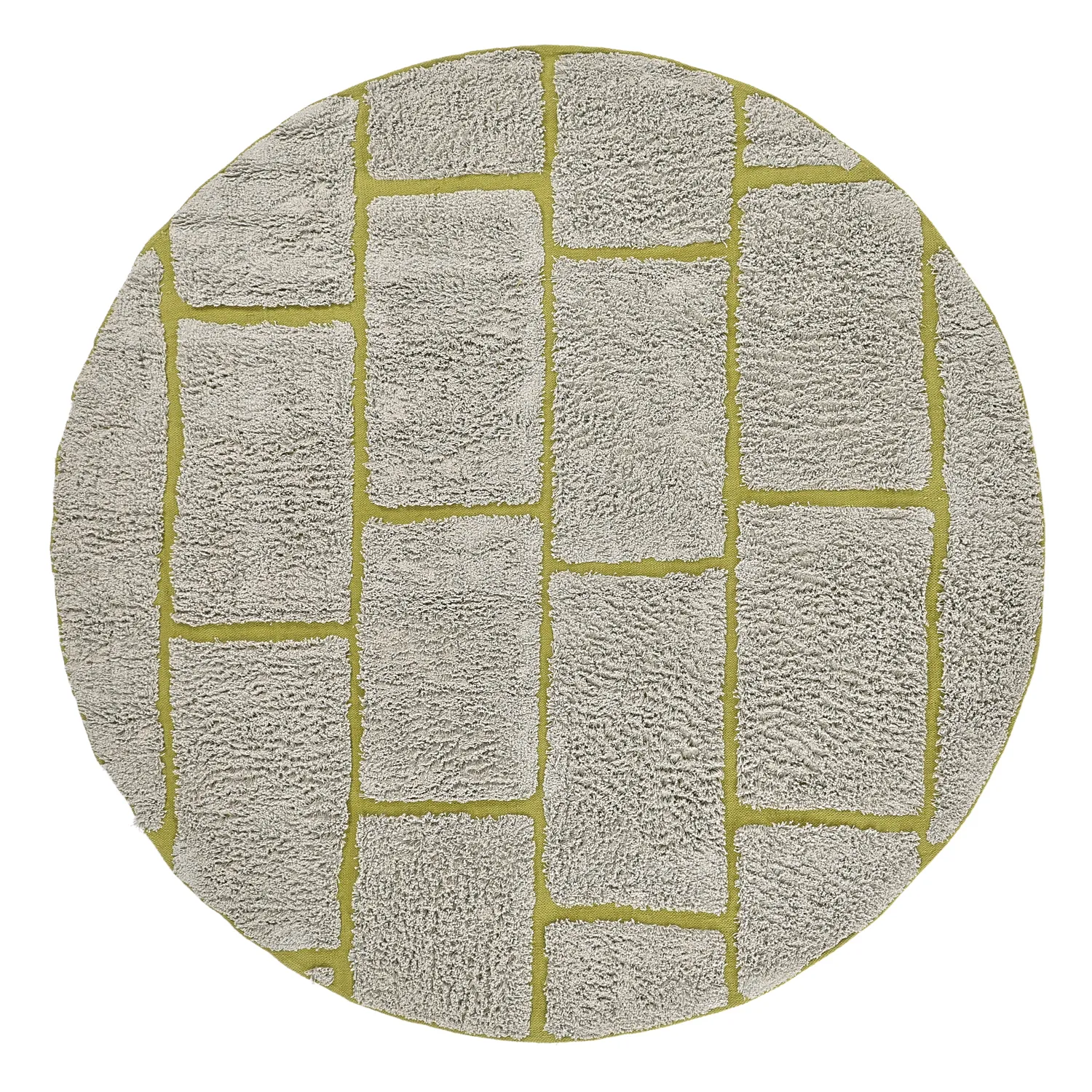 Kerek szőnyeg - Lindley Natural Cotton Shaggy (greige/zöld)