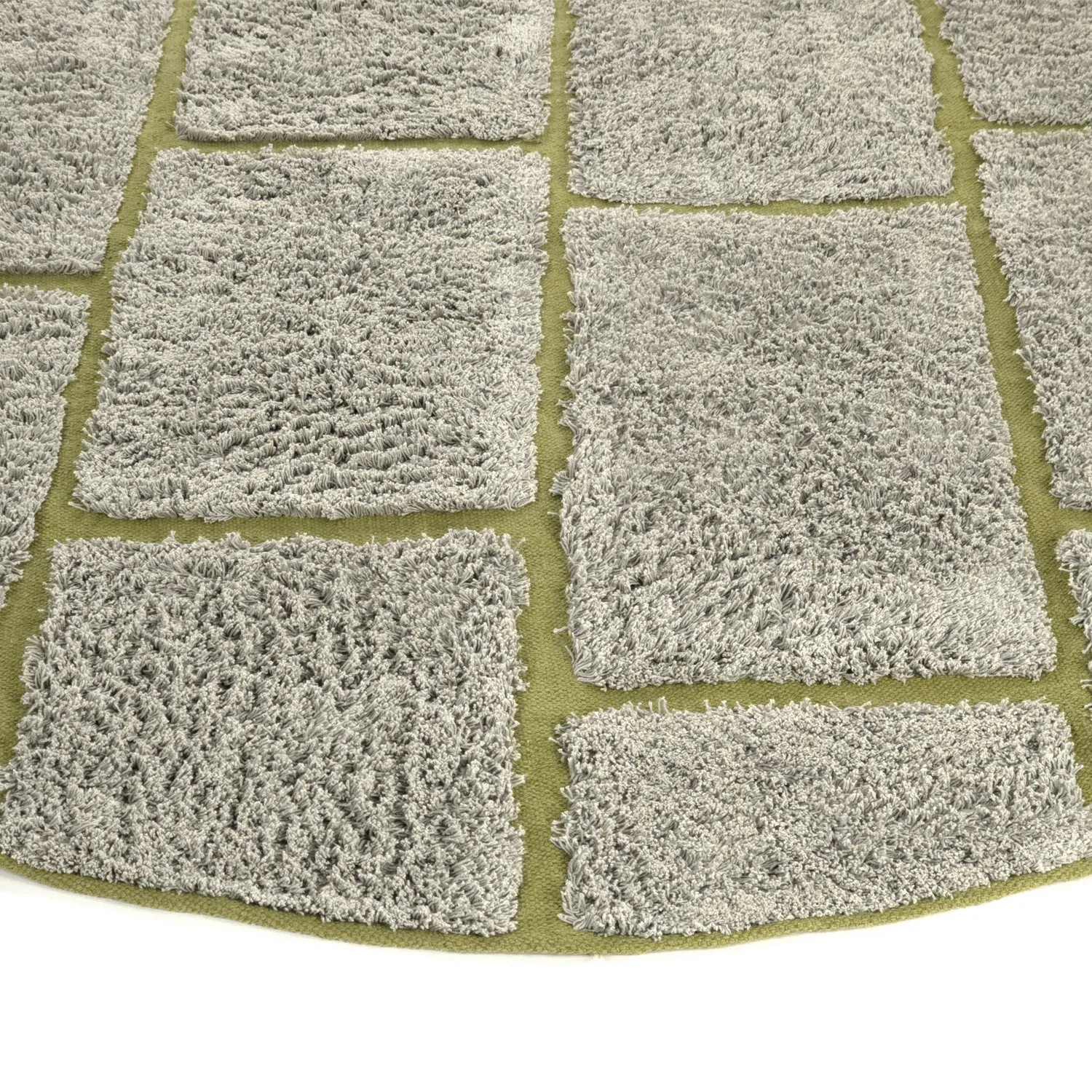 Kerek szőnyeg - Lindley Natural Cotton Shaggy (greige/zöld)