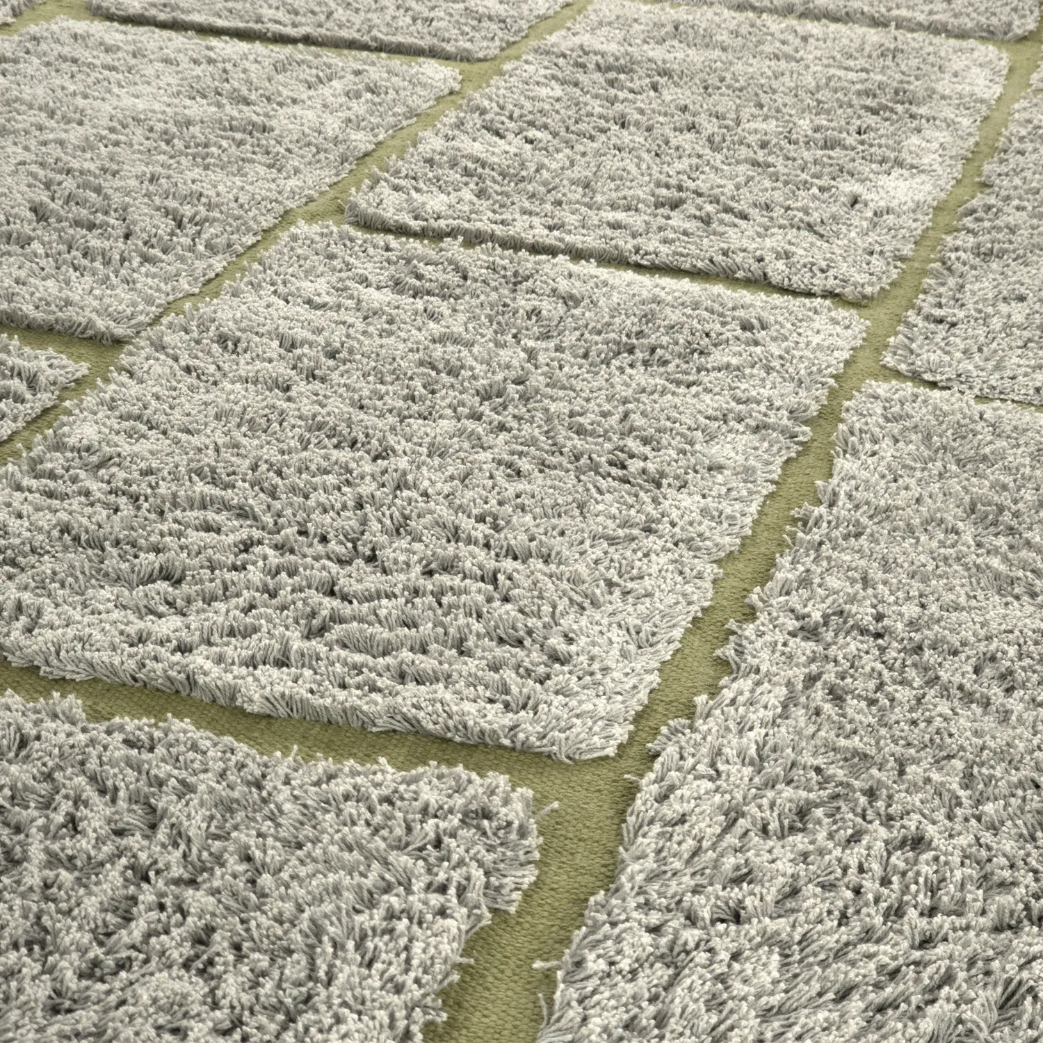 Kerek szőnyeg - Lindley Natural Cotton Shaggy (greige/zöld)