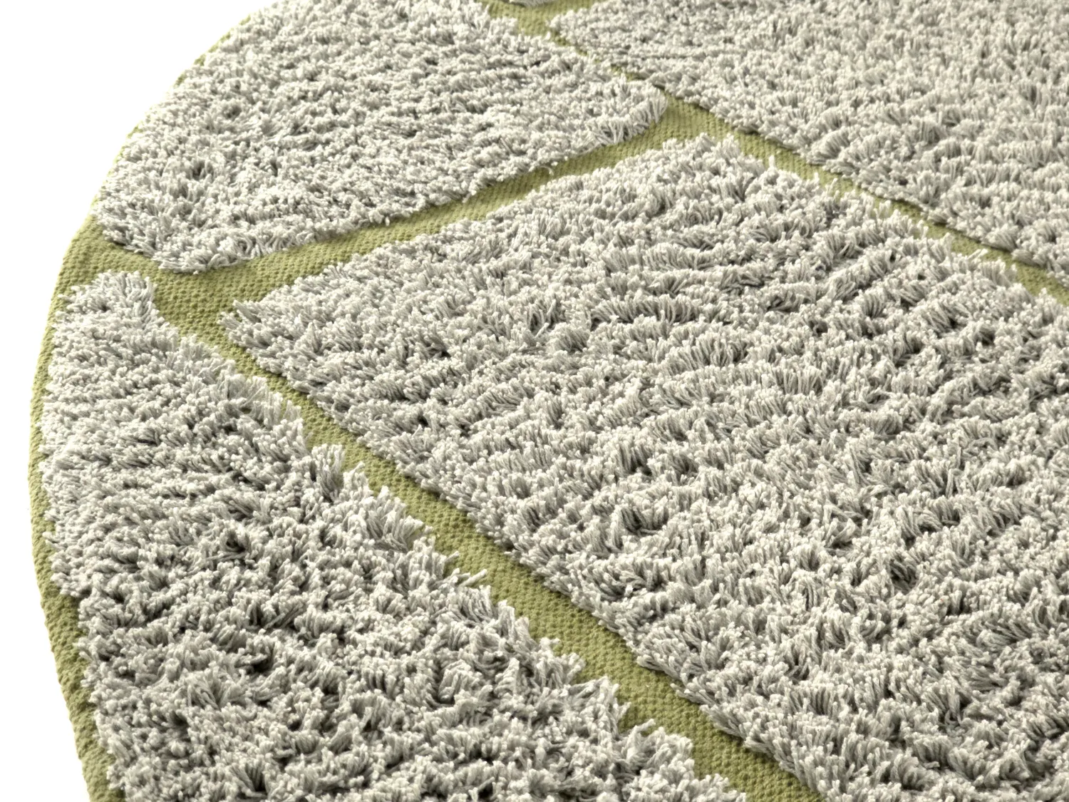 Kerek szőnyeg - Lindley Natural Cotton Shaggy (greige/zöld)