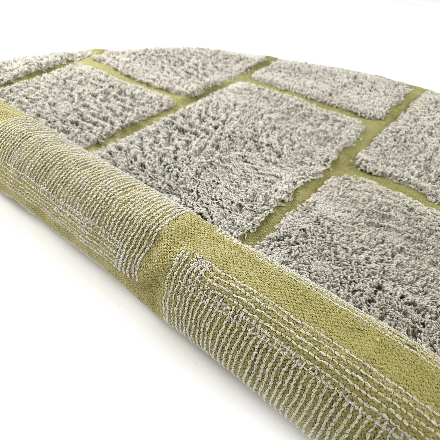 Kerek szőnyeg - Lindley Natural Cotton Shaggy (greige/zöld)