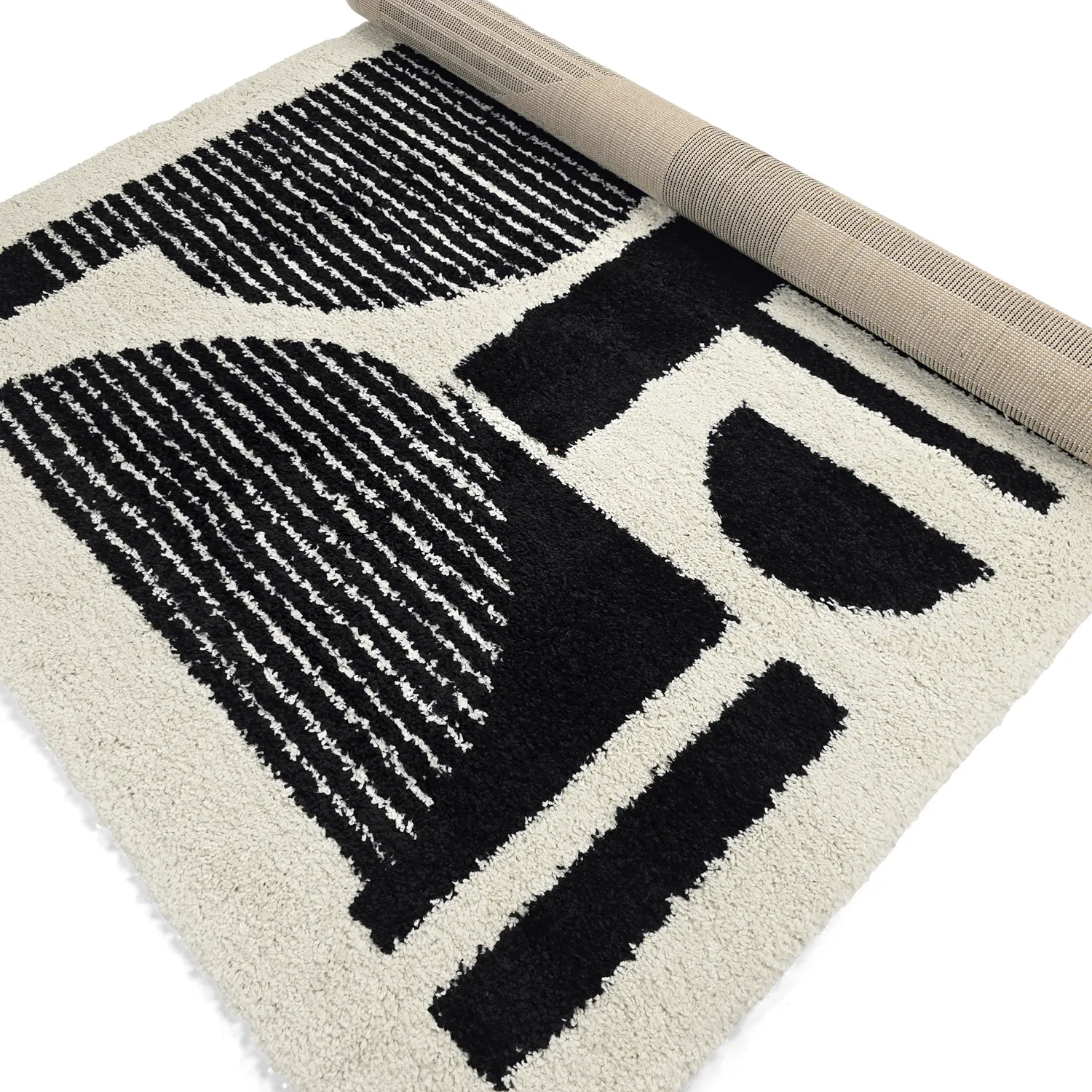 Shaggy szőnyeg - Maron (fekete/fehér)