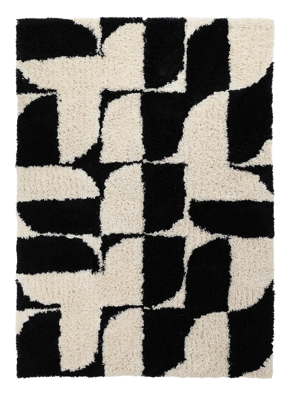 Shaggy szőnyeg - Marvao Natural Cotton Shaggy (törtfehér/fekete)