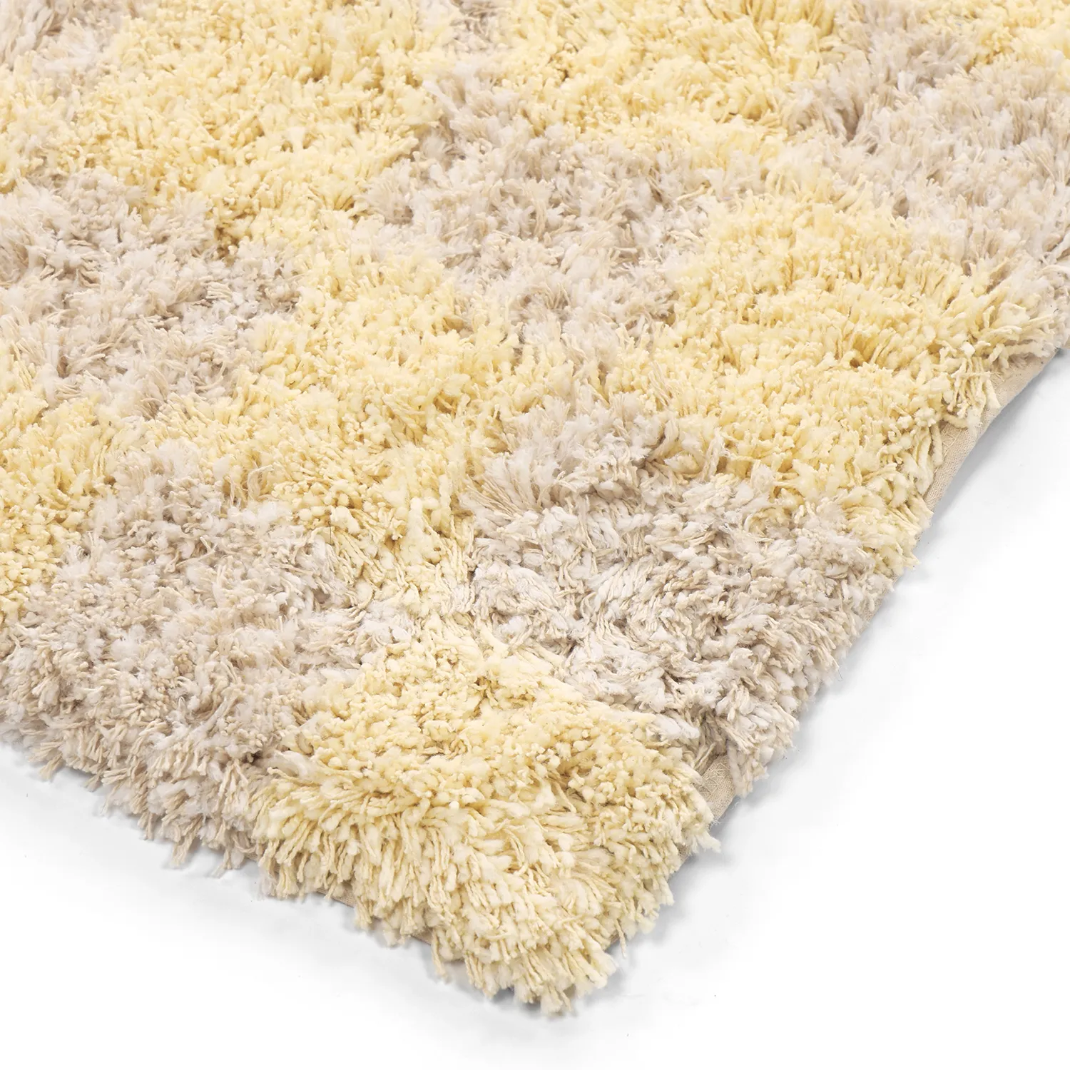 Shaggy szőnyeg - Methoni Check Cotton Shaggy (krém/világossárga)