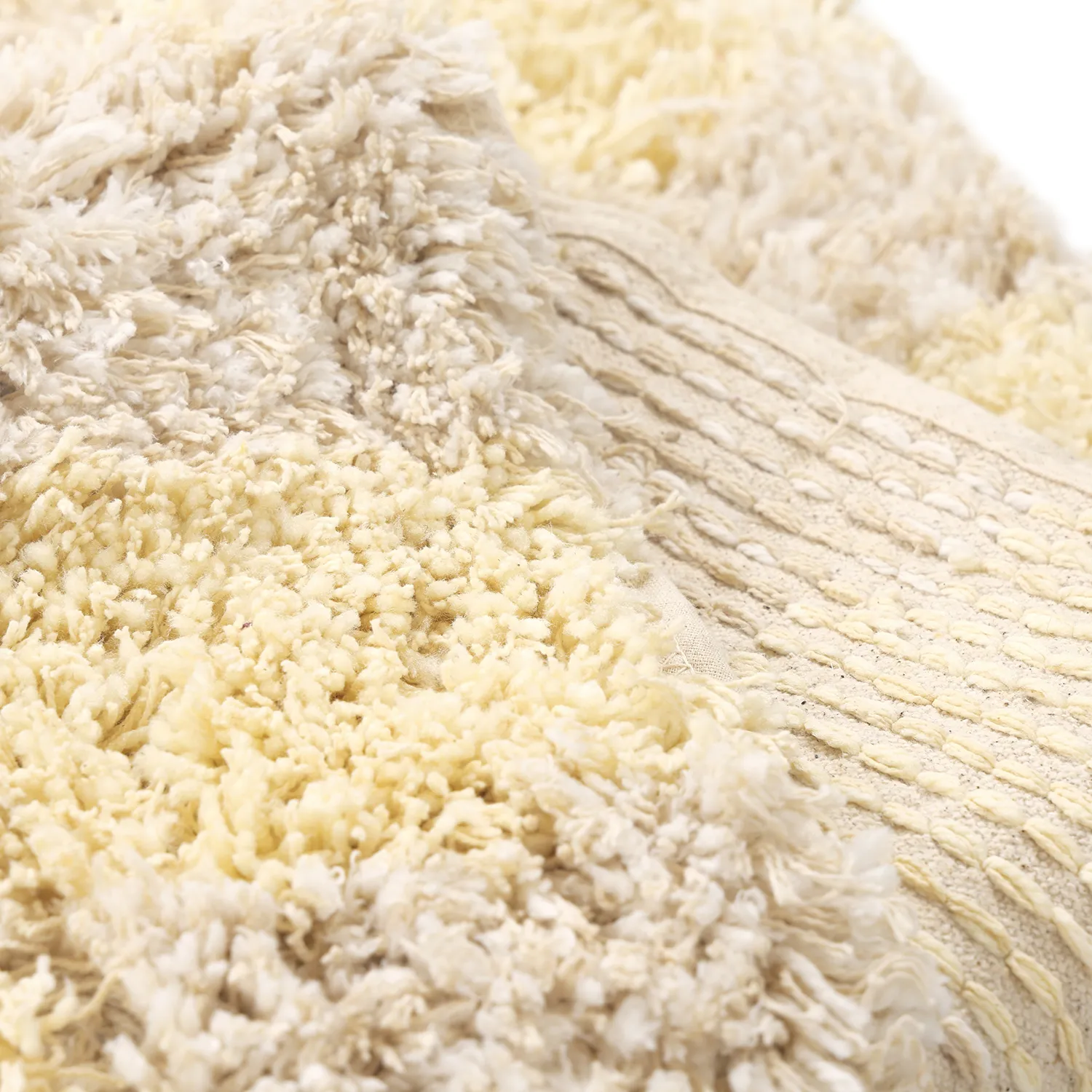 Shaggy szőnyeg - Methoni Check Cotton Shaggy (krém/világossárga)