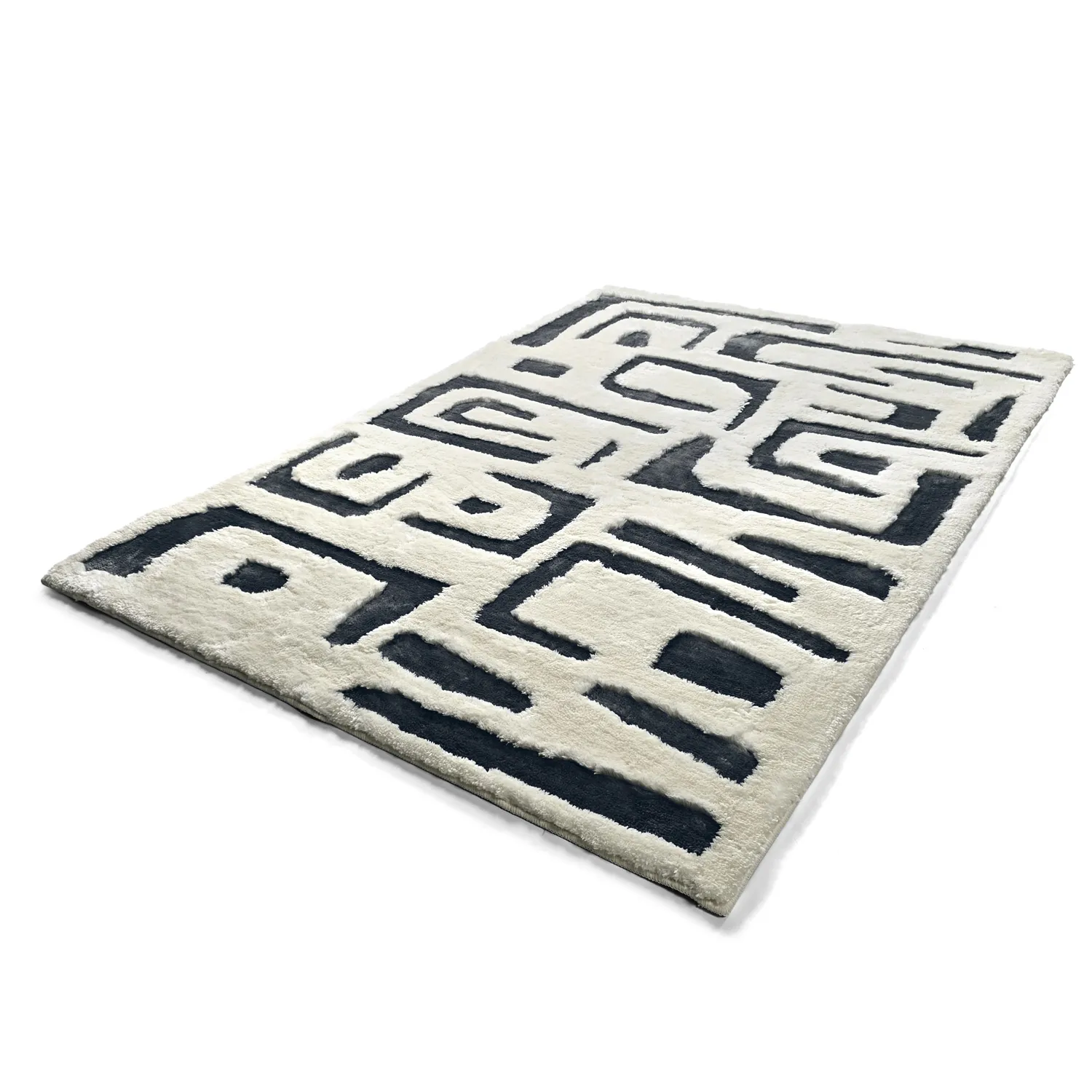 Shaggy szőnyeg - Palmyra (fehér/tengerészkék)