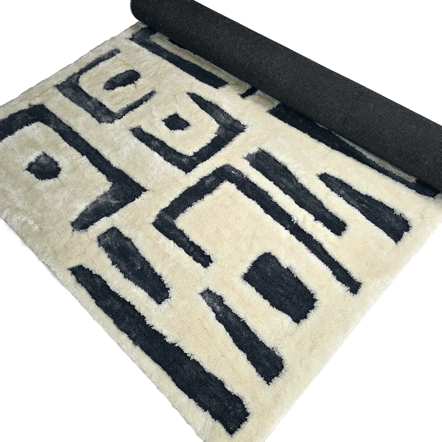 Shaggy szőnyeg - Palmyra (fehér/tengerészkék)