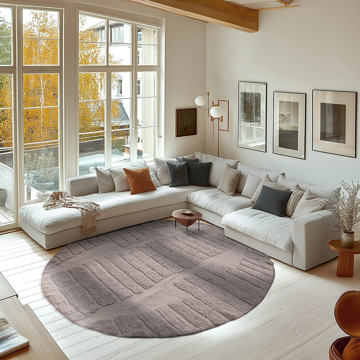 Kerek szőnyeg - Rani Natural Cotton Shaggy (tópszín)