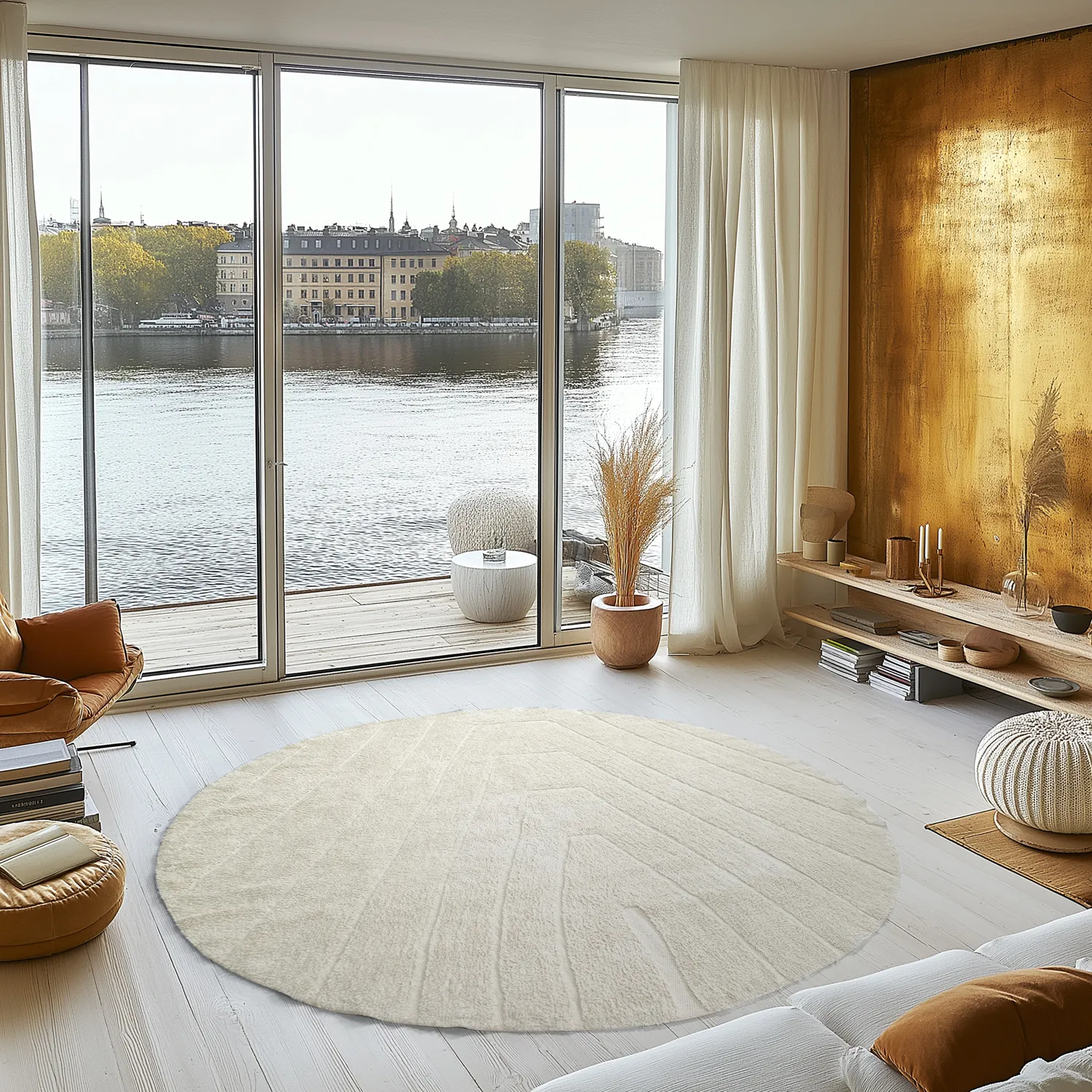 Kerek szőnyeg - Sivia Natural Cotton Shaggy (piszkosfehér)