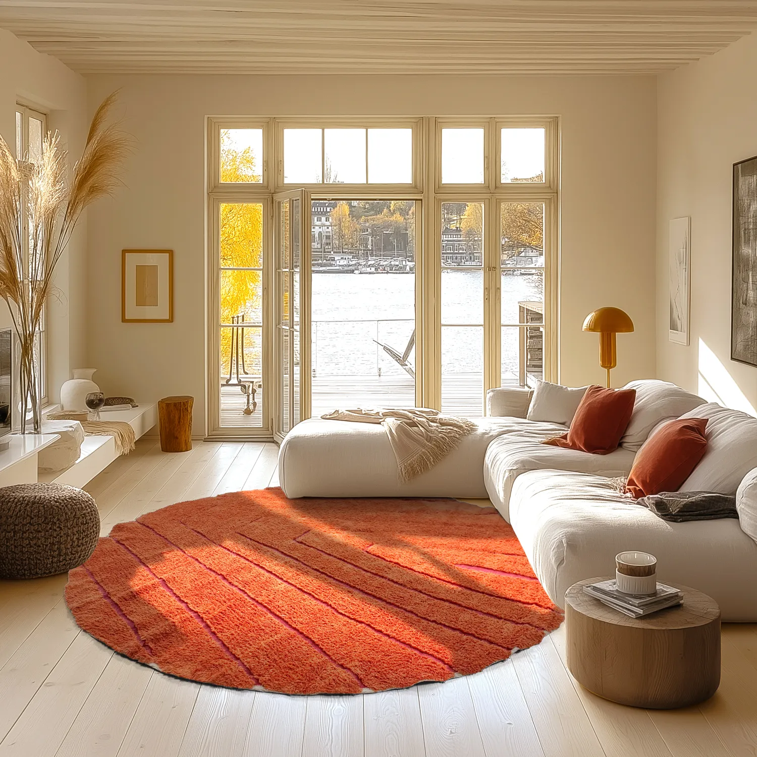 Kerek szőnyeg - Sivia Natural Cotton Shaggy (piros/narancs)