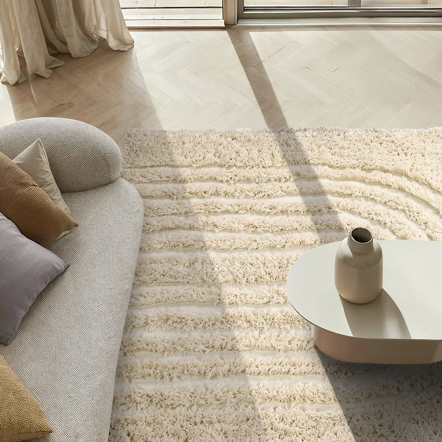 Shaggy szőnyeg - Sivota Natural Cotton Shaggy (piszkosfehér)