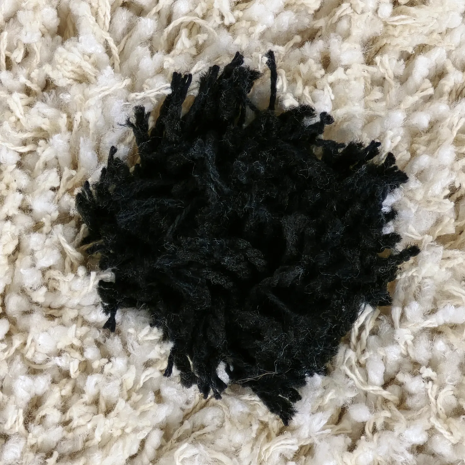 Shaggy szőnyeg - Soria Natural Cotton Shaggy (törtfehér/fekete)