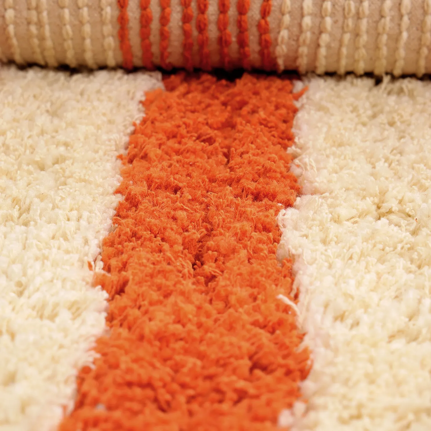 Shaggy szőnyeg - Thira Stripe Cotton Shaggy (világossárga/világos narancs)