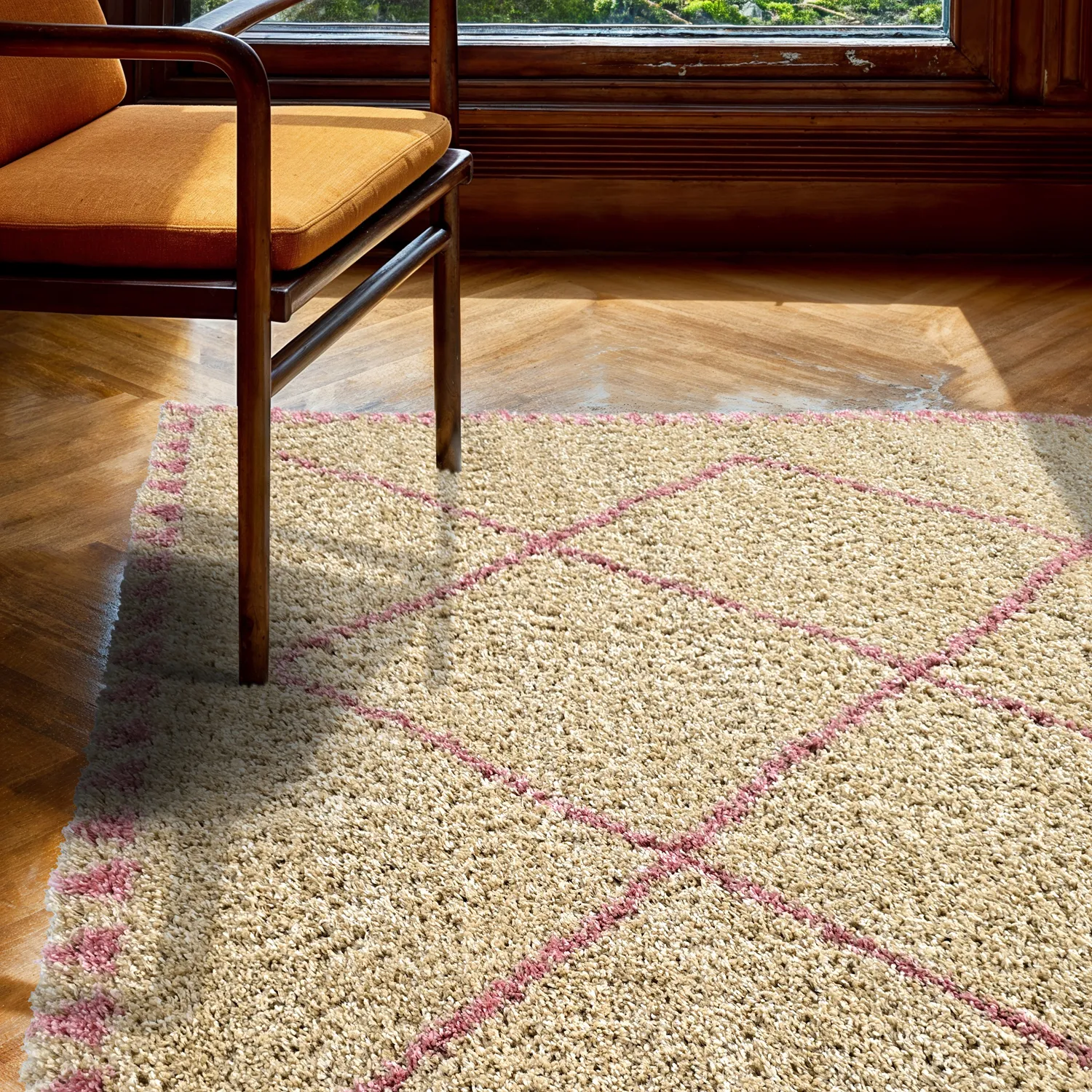Shaggy szőnyeg - Tiznit (bézs/rózsaszín)