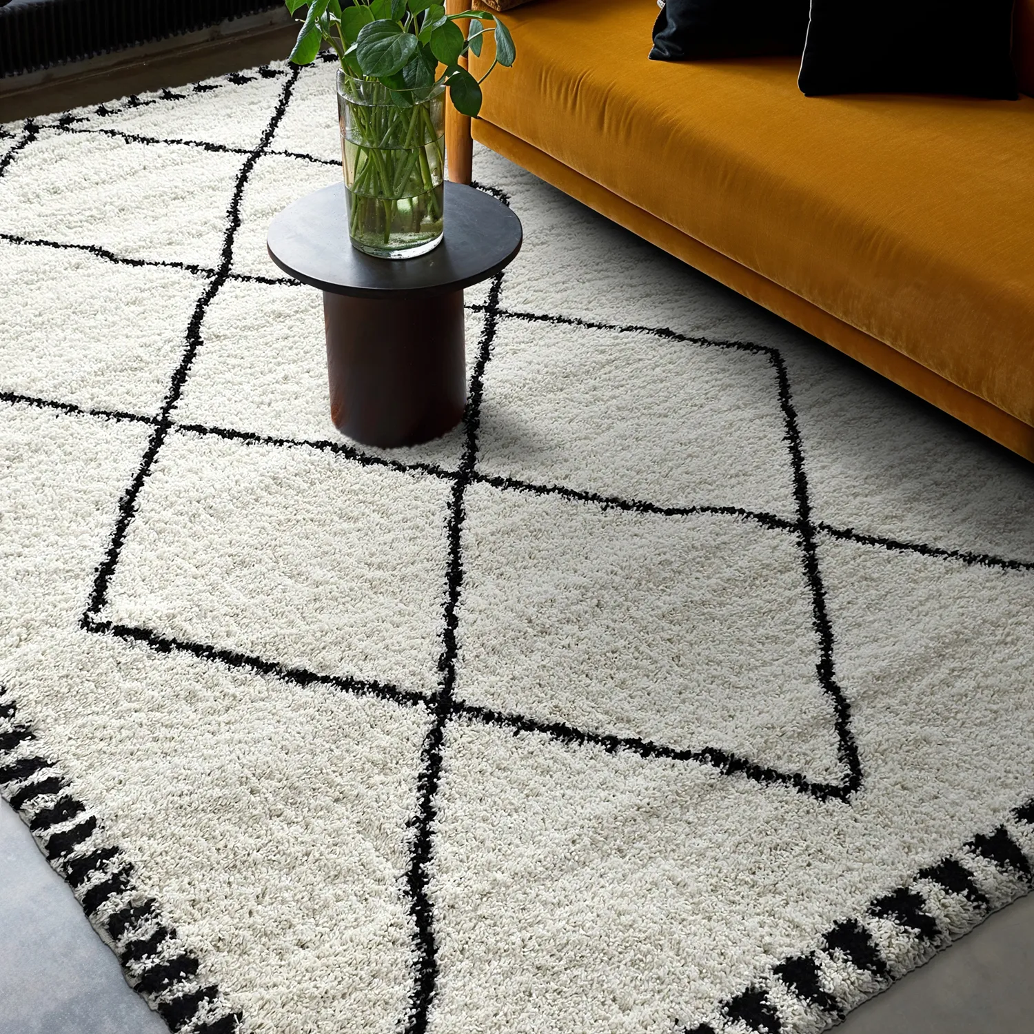 Shaggy szőnyeg - Tiznit (fehér/fekete)