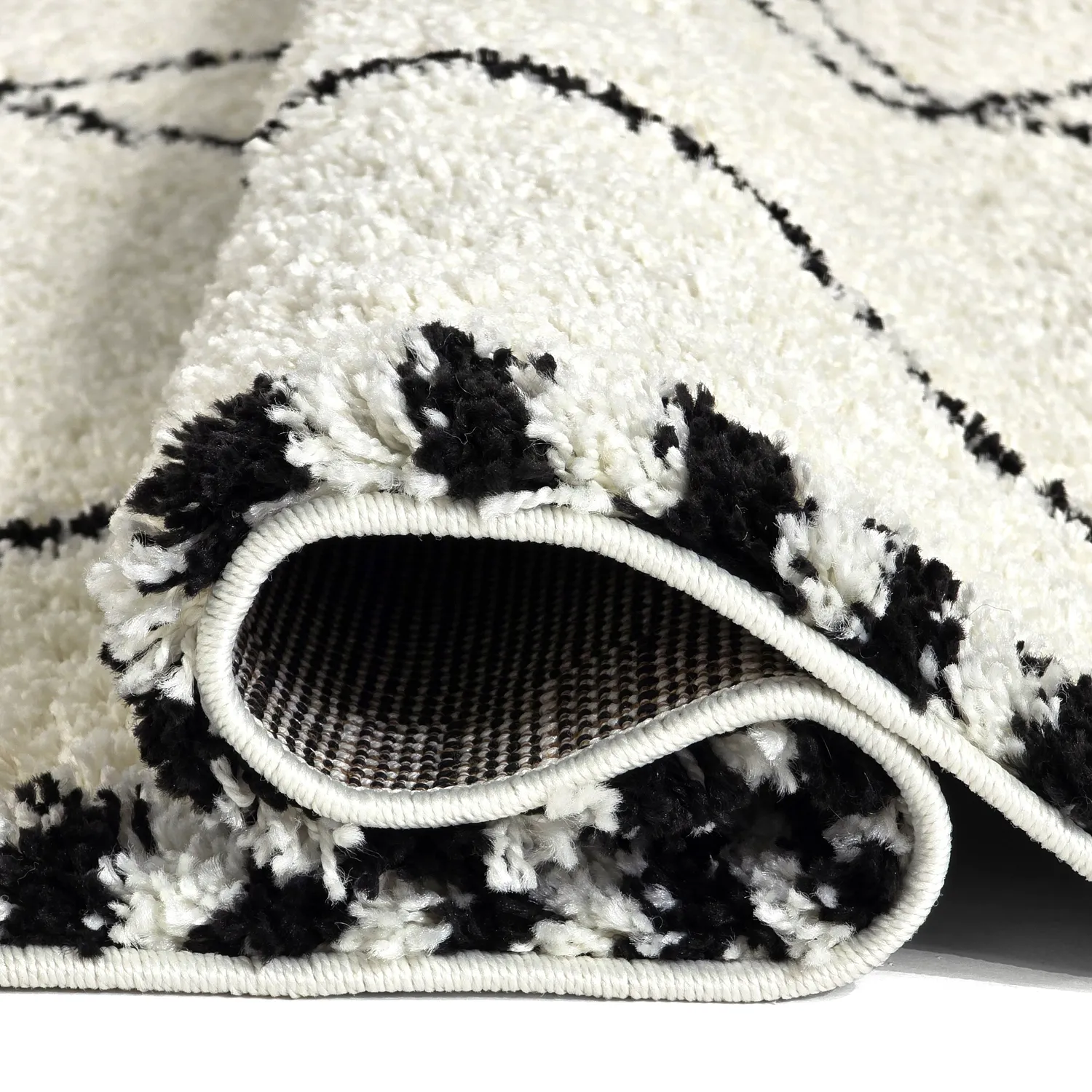 Shaggy szőnyeg - Tiznit (fehér/fekete)