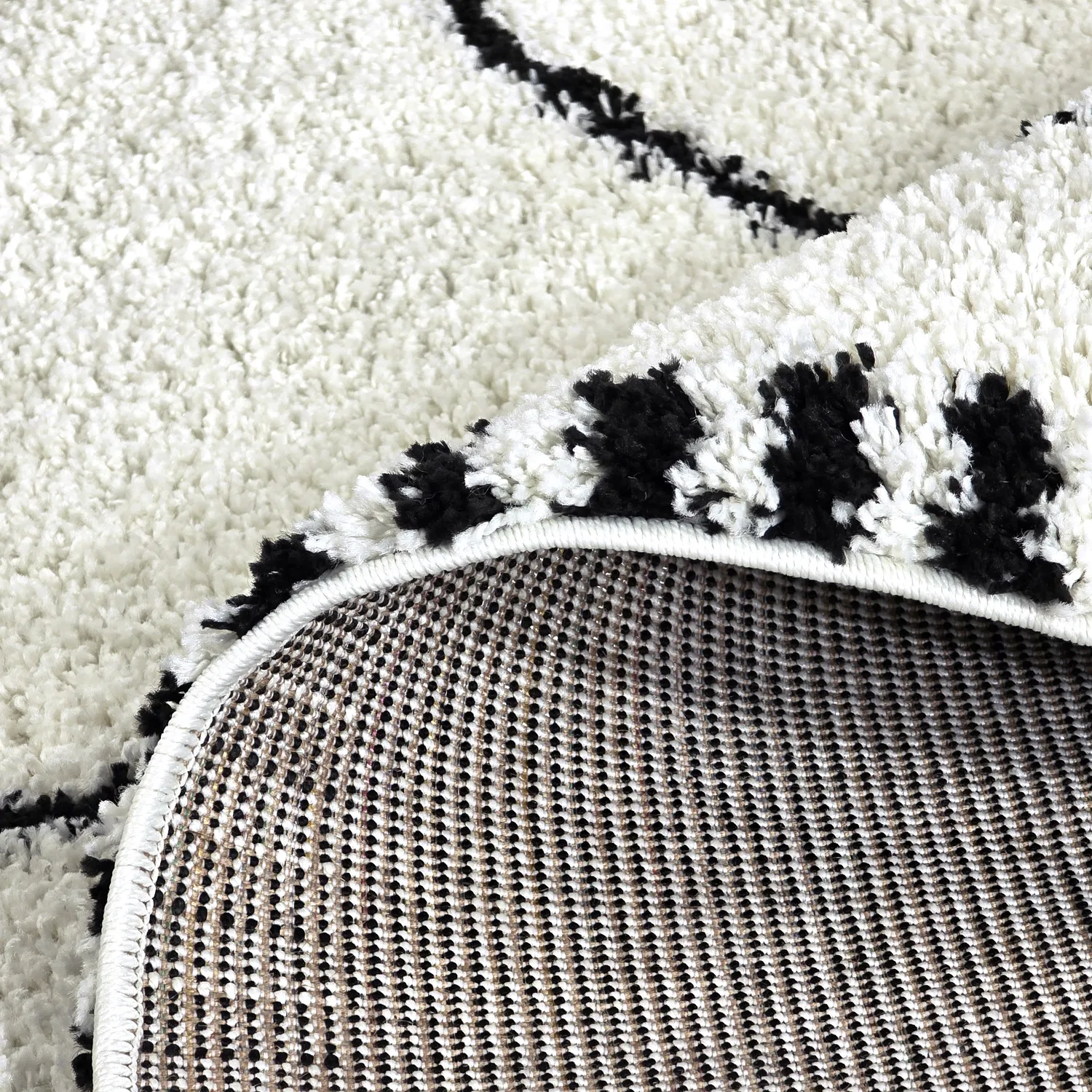 Shaggy szőnyeg - Tiznit (fehér/fekete)