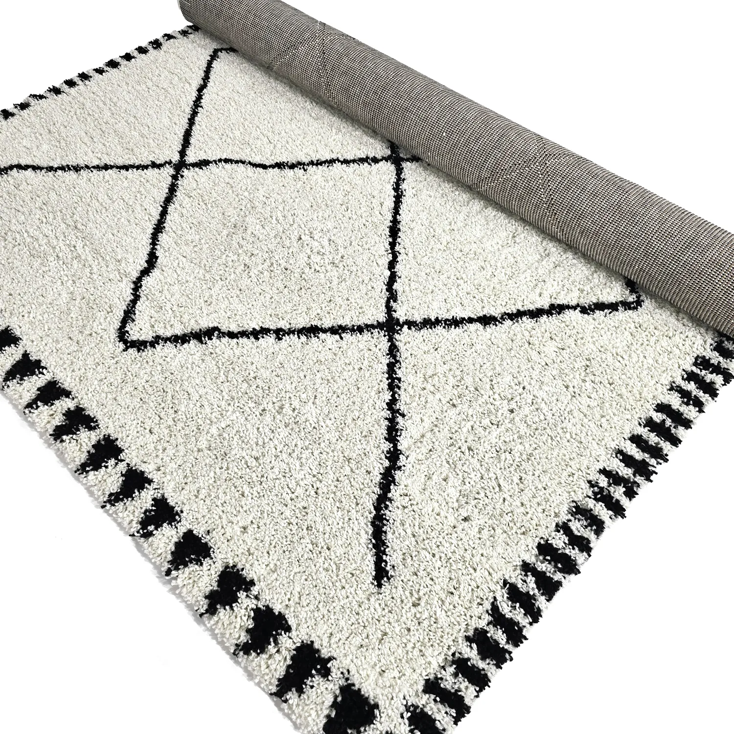 Shaggy szőnyeg - Tiznit (fehér/fekete)