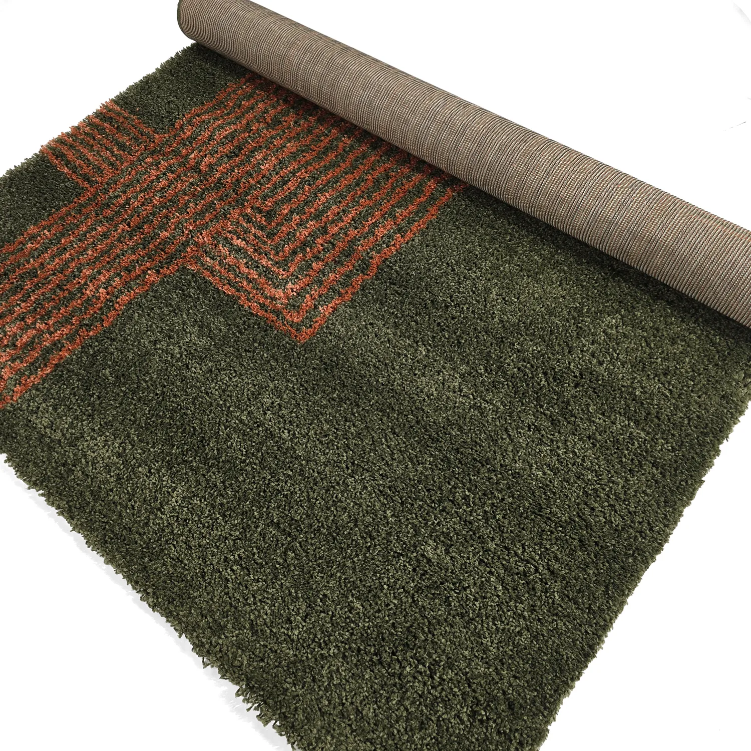 Shaggy szőnyeg - Zagora (zöld/narancs)