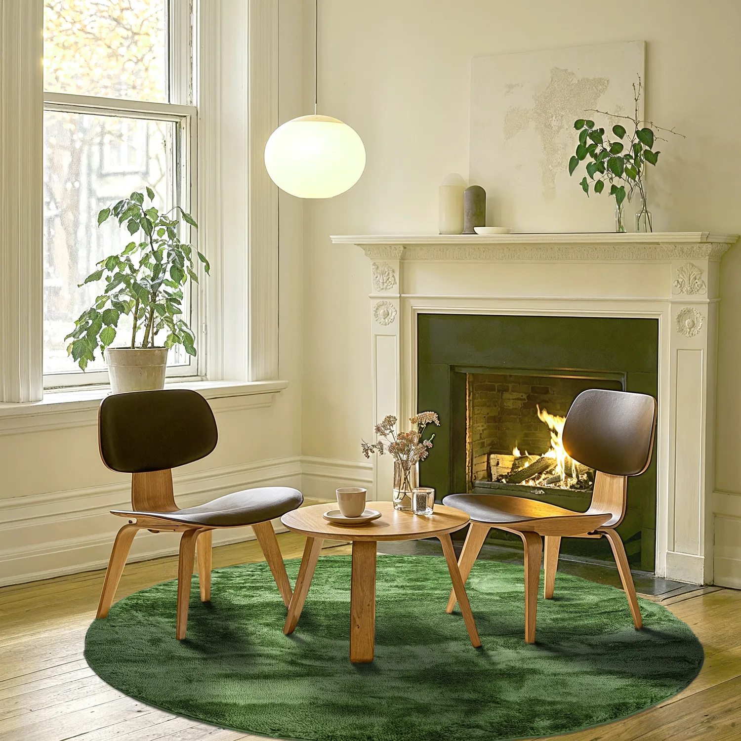 Kerek szőnyegek - Aranga Super Soft Fur (olíva zöld)