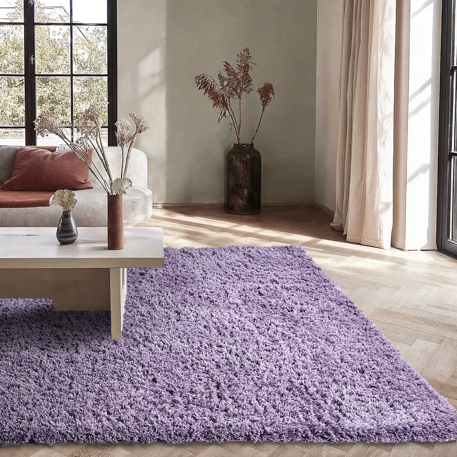 Shaggy szőnyeg - Combarro Solid Cotton Shaggy (világos lila)