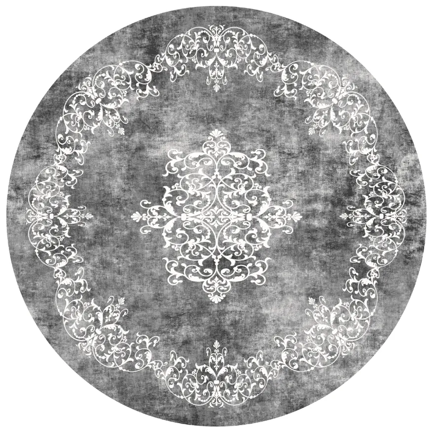 Kerek szőnyeg - Santi (sötétszürke/fehér)