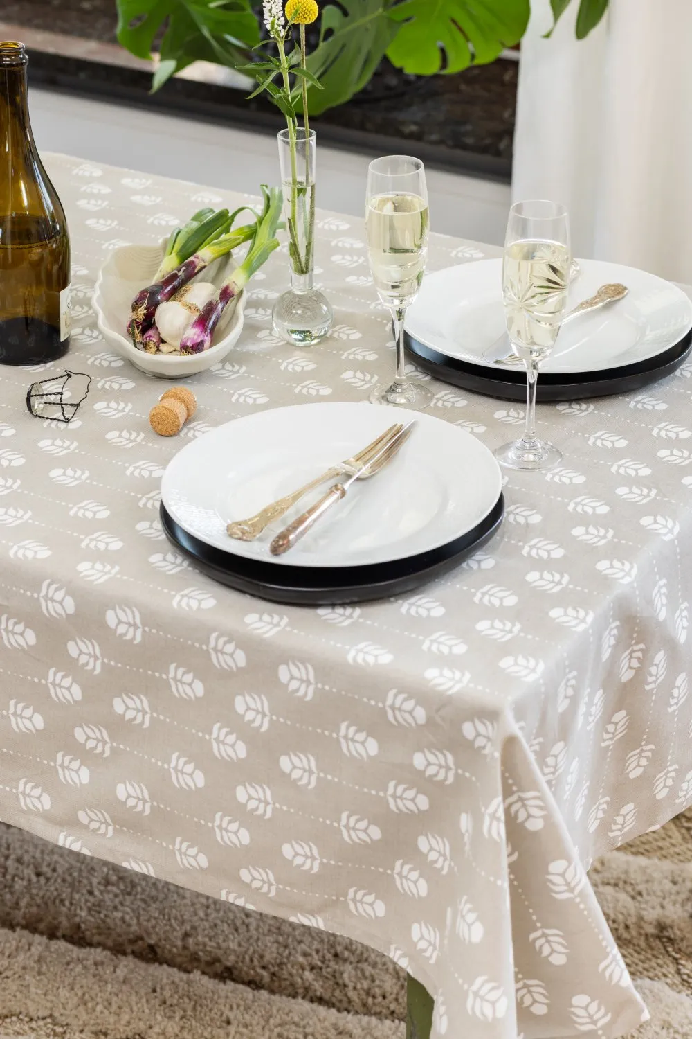 Asztalterítők - Pamut terítő Sari (bézs)