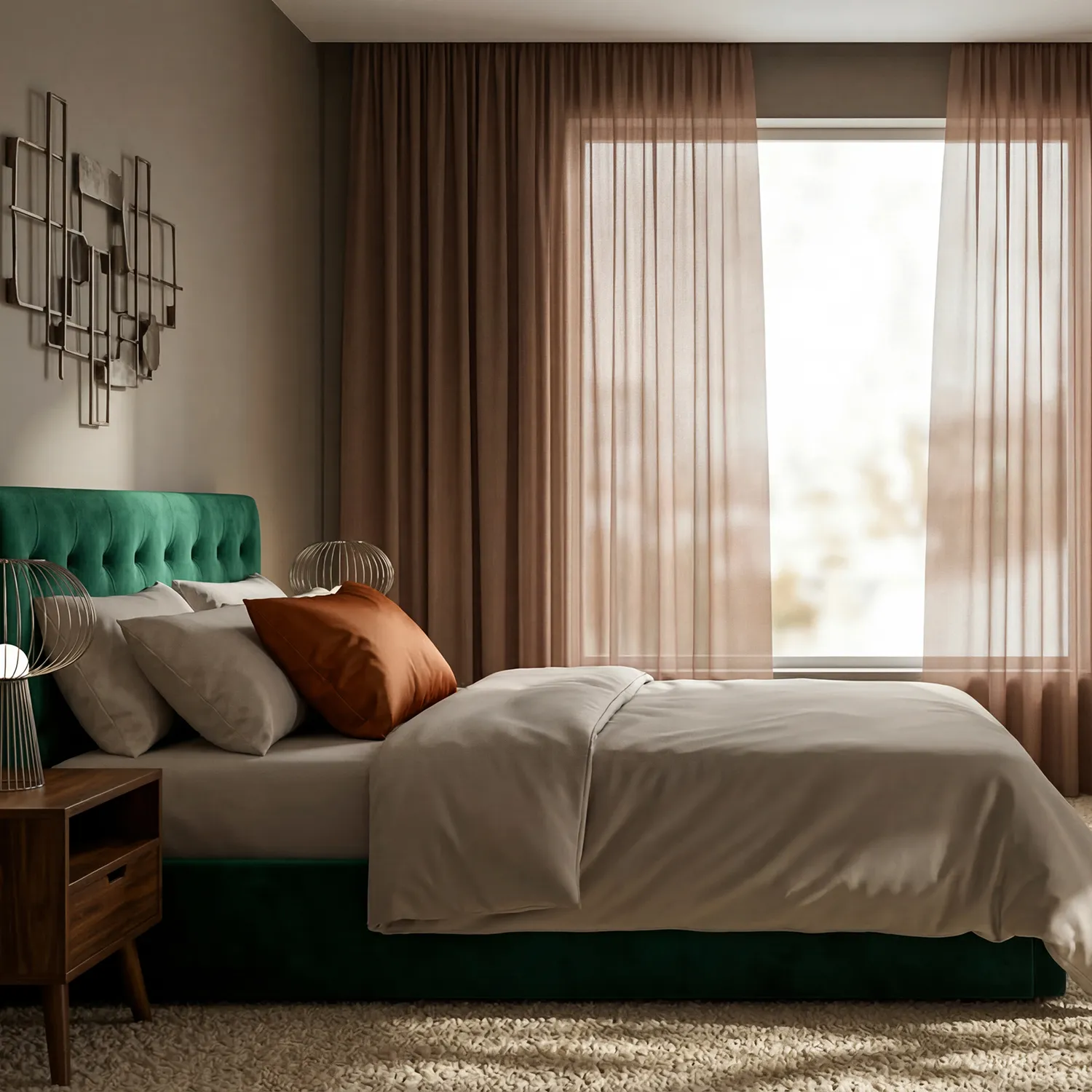 Függöny 2 db-os csomag - Pamut függöny Selena (sötétbarna)