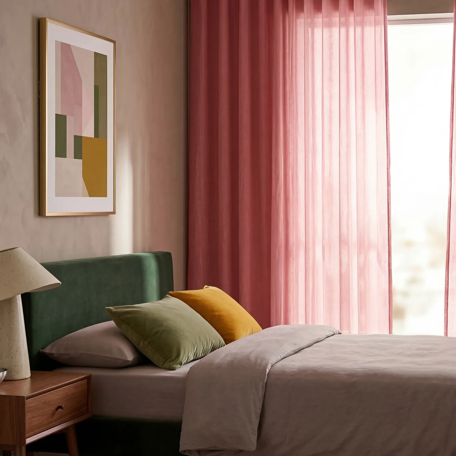 Függöny 2 db-os csomag - Pamut függöny Selena (terrakotta)