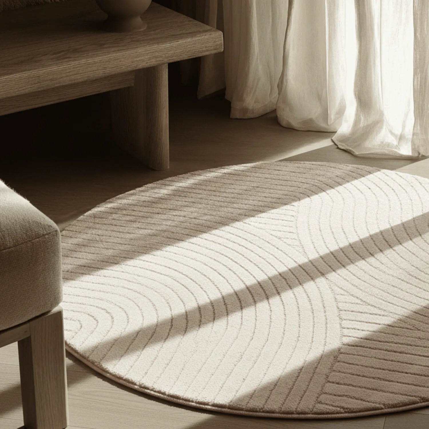 Kerek szőnyeg - Devon (krém)