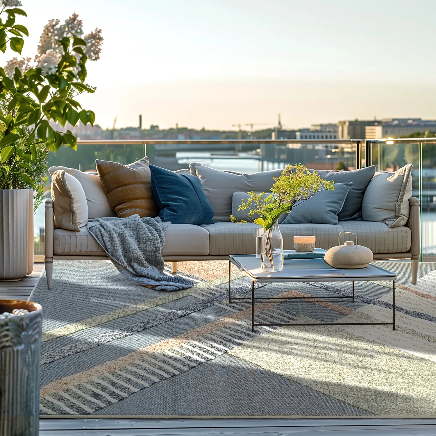 Beltéri és kültéri szőnyeg - Trivia (kék/többszínű)