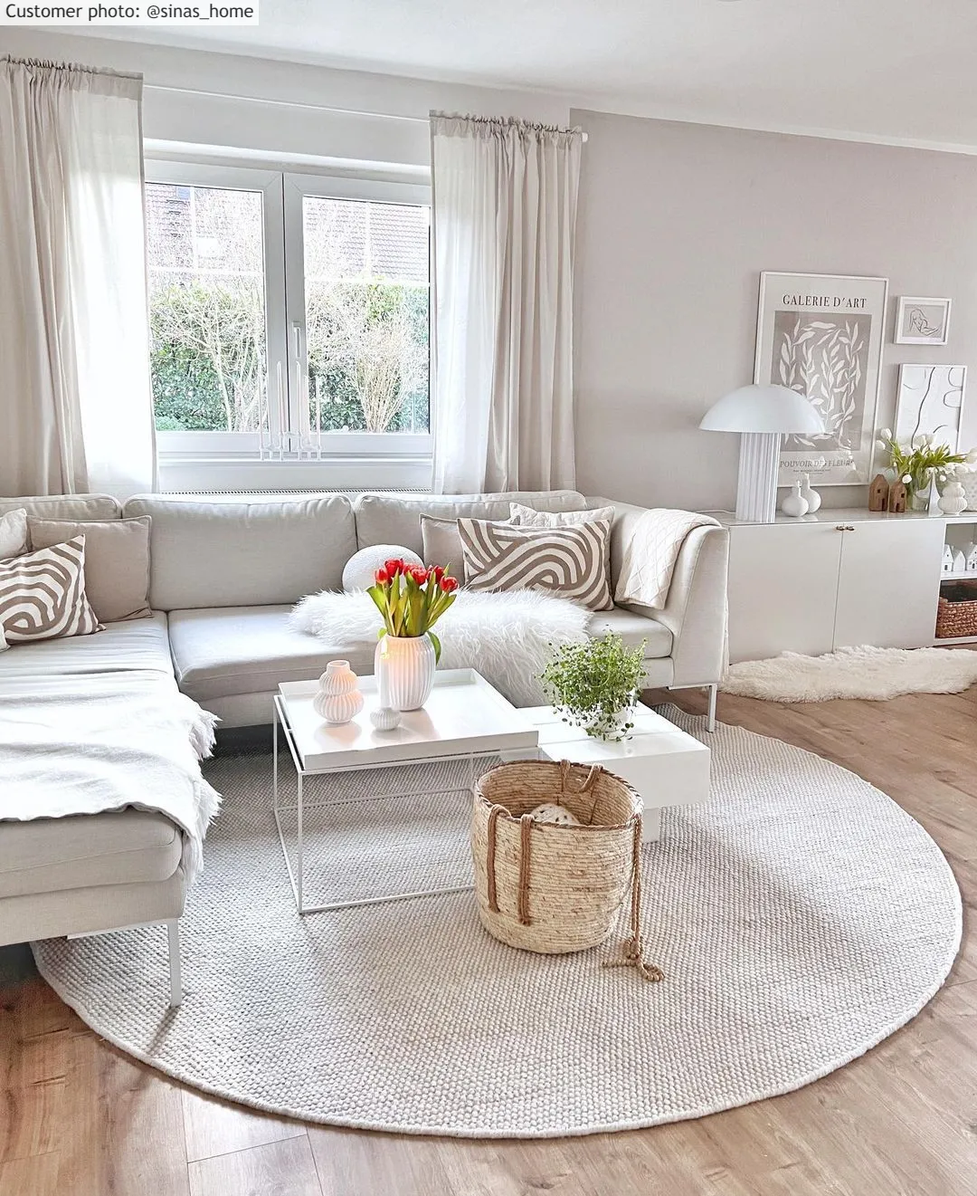 Kerek szőnyeg - Otago (fehér)