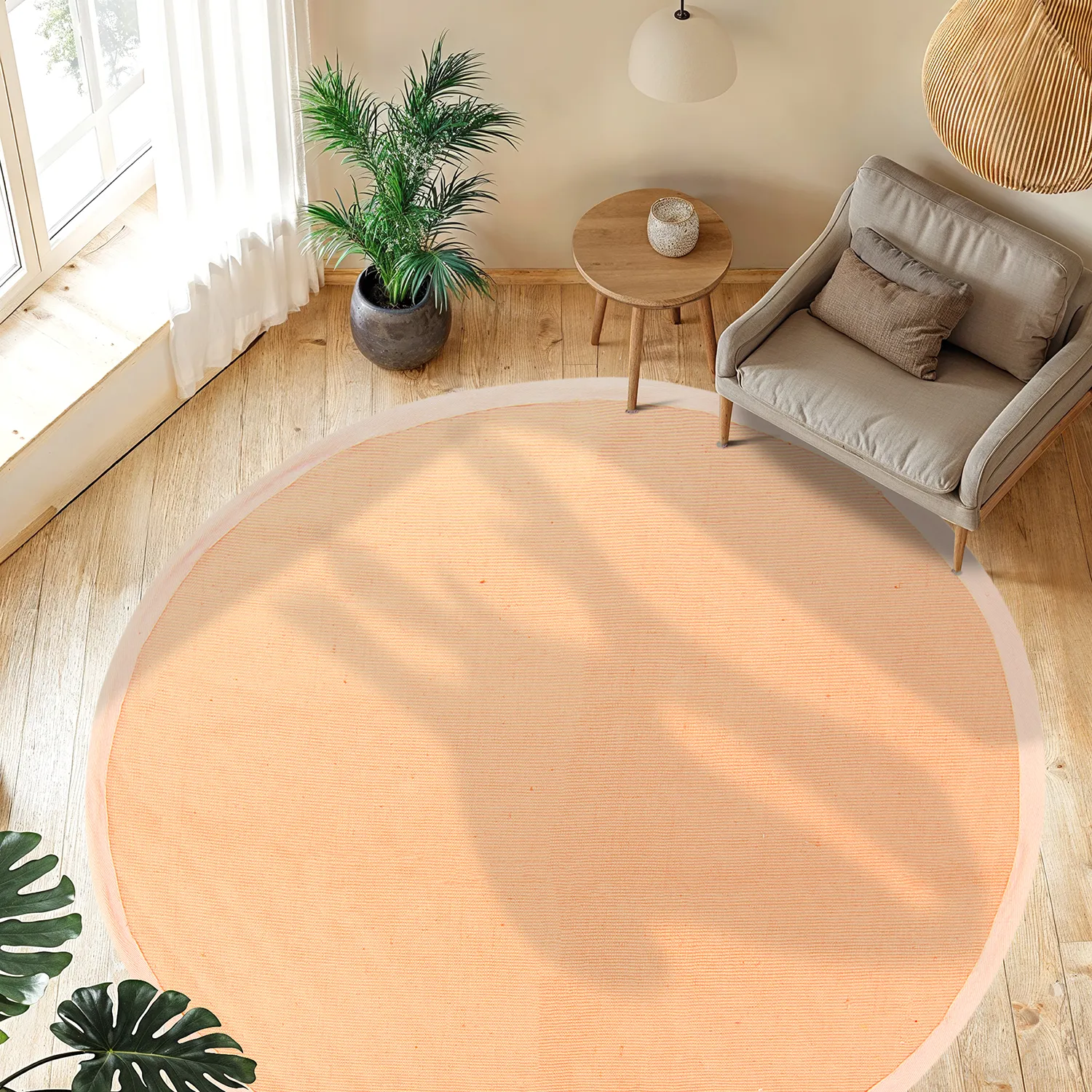 Kerek szizál szőnyeg - Agave (barack)