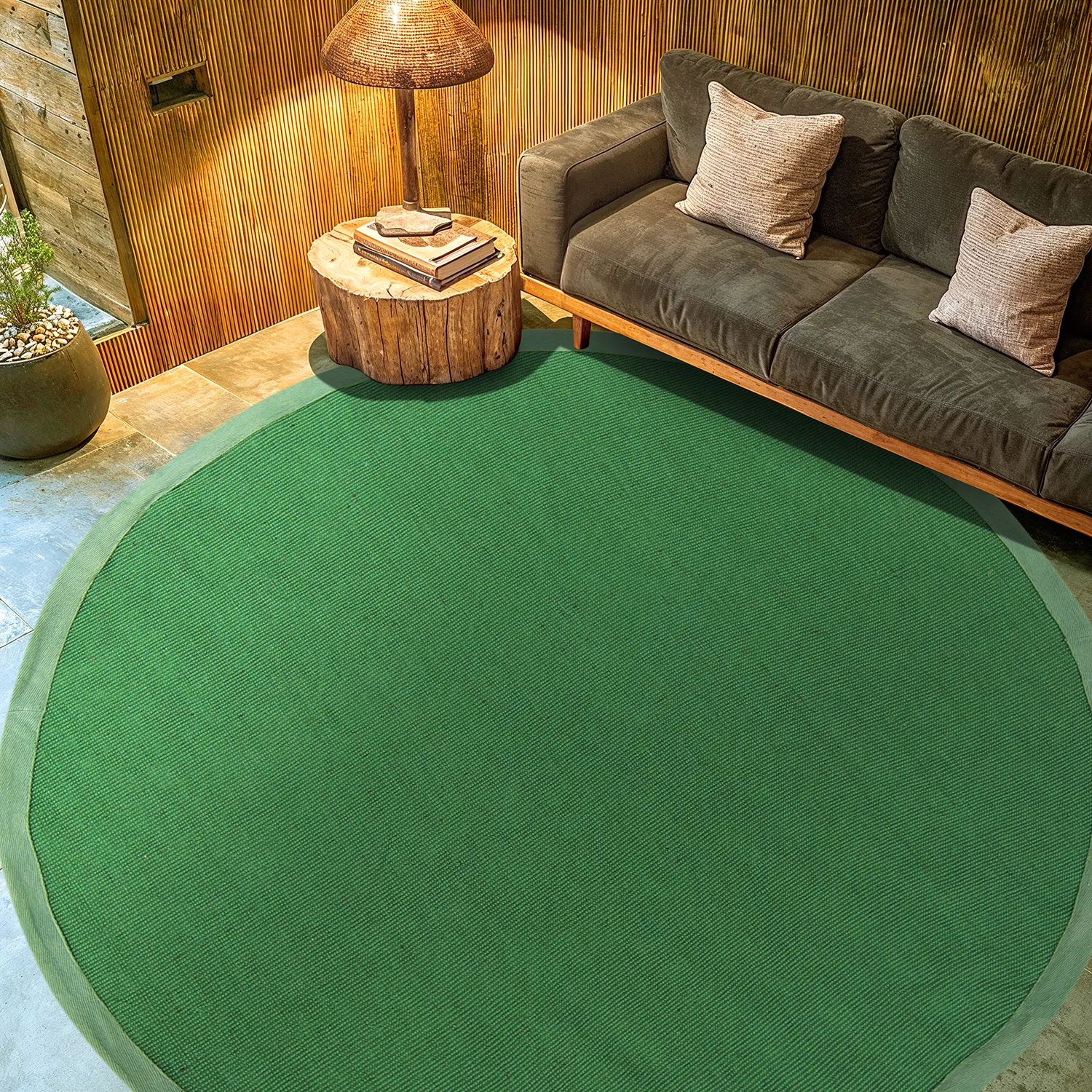 Kerek szizál szőnyeg - Agave (zöld)