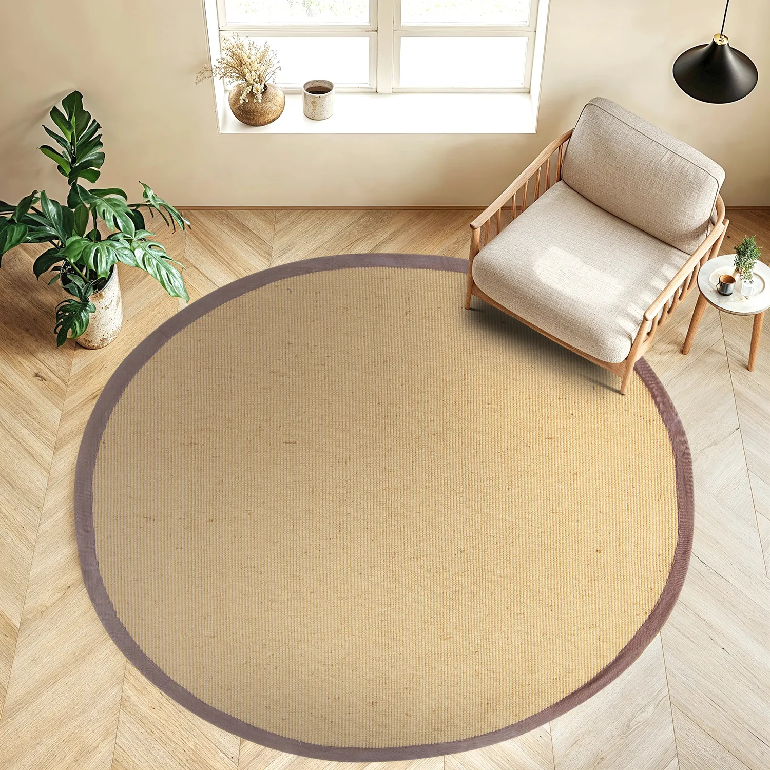 Kerek szizál szőnyeg - Agave (természetes/barna)