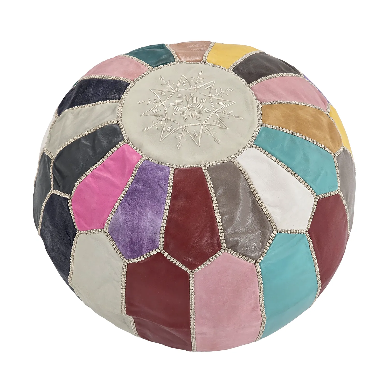 Ülőpuff - Marokkói bőrpuff (multi) 02