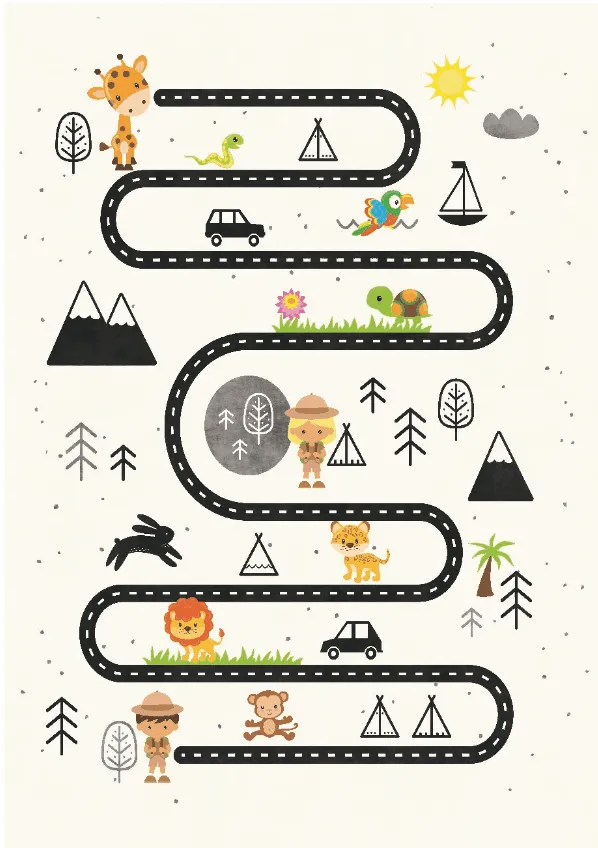 Gyermek szőnyeg - Safari road
