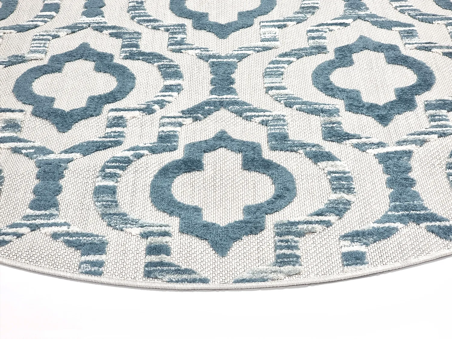 Kerek szőnyeg - Indoor/Outdoor Trenton (fehér/kék)