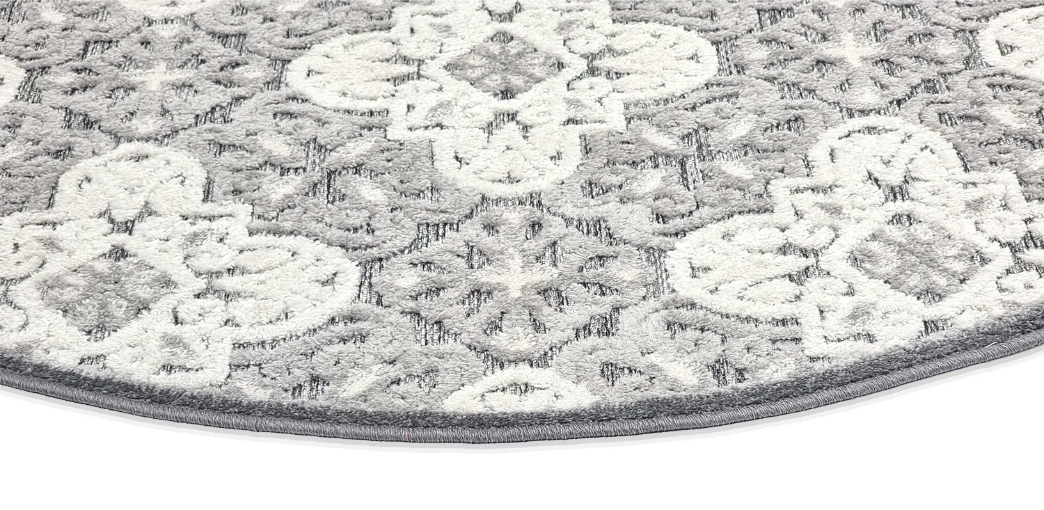 Kerek szőnyeg - Indoor/Outdoor Hampton (szürke)