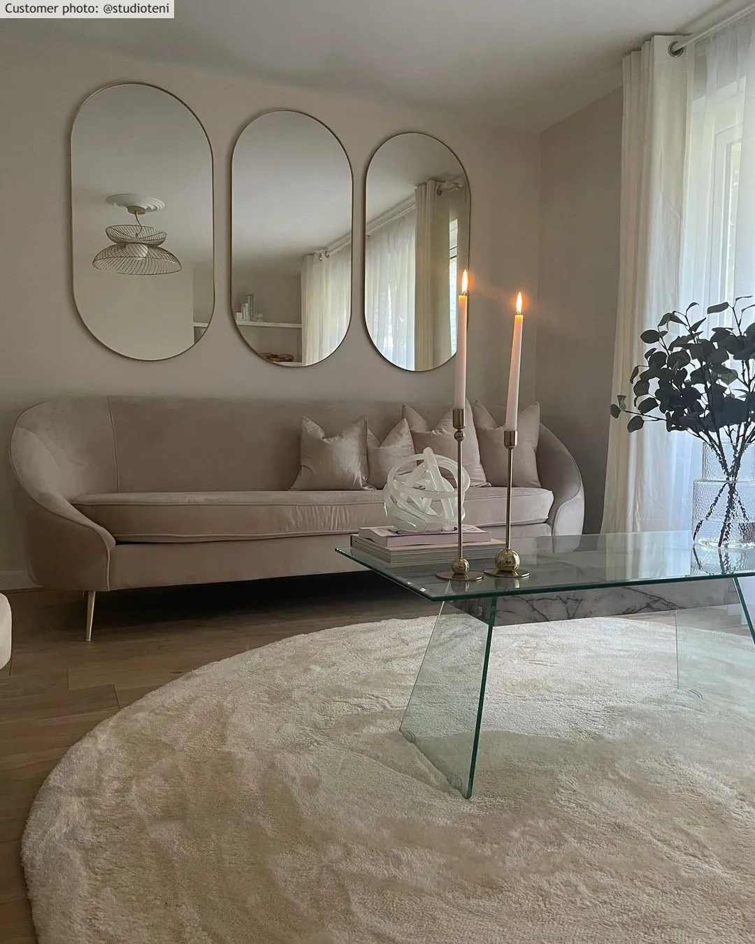 Kerek szőnyegek - Aranga Super Soft Fur (bézs)