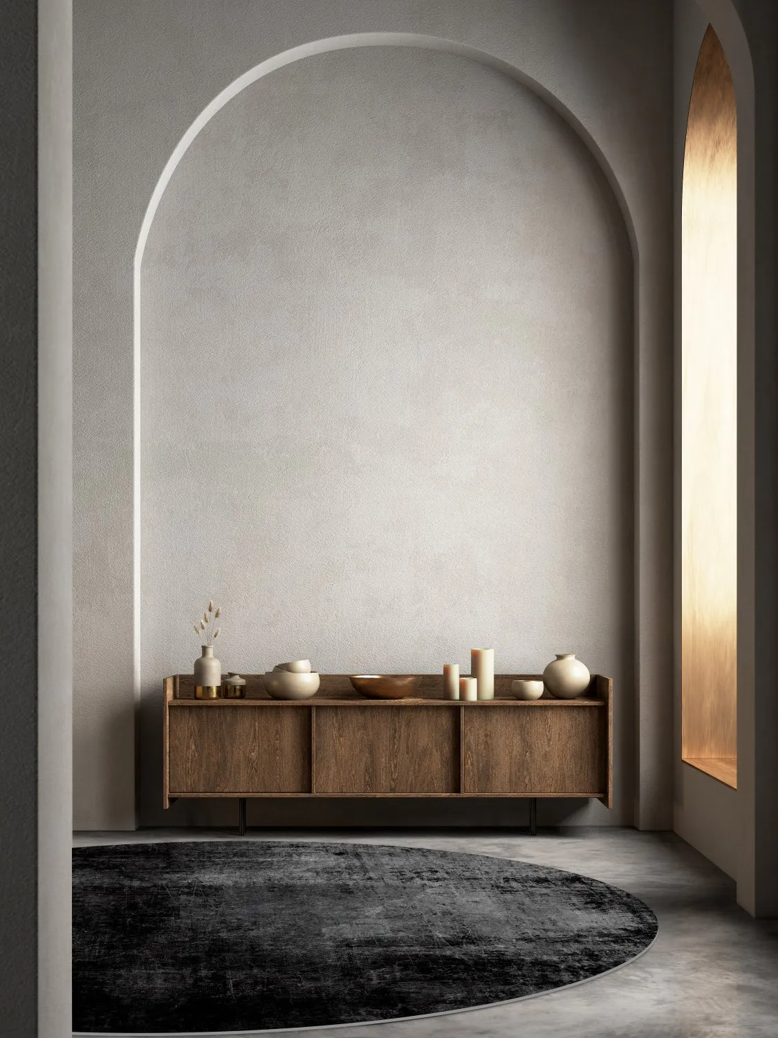 Kerek szőnyeg - Lynton (fekete)